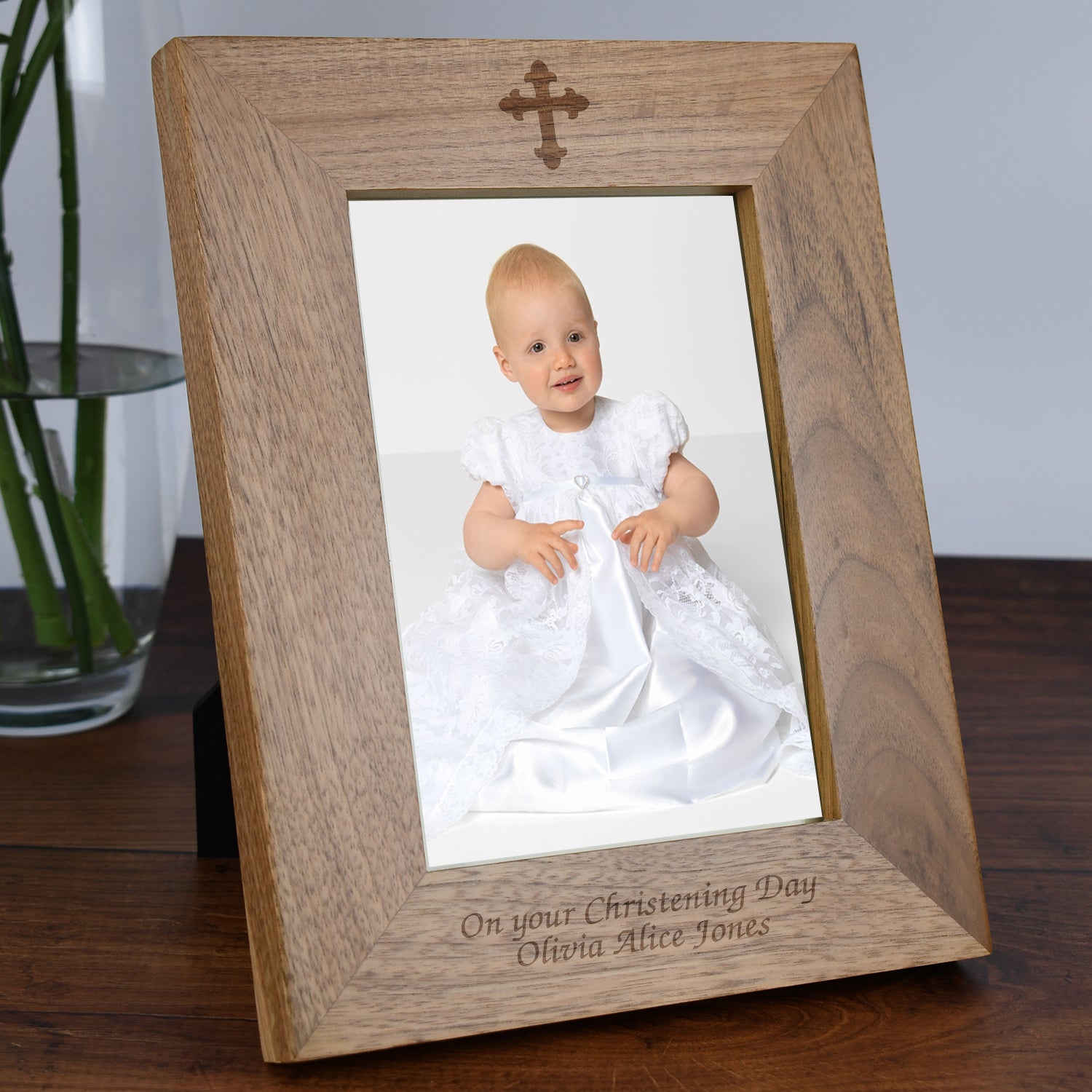 Personalised Wooden 5x7 Cross Frame - Photo Frames
