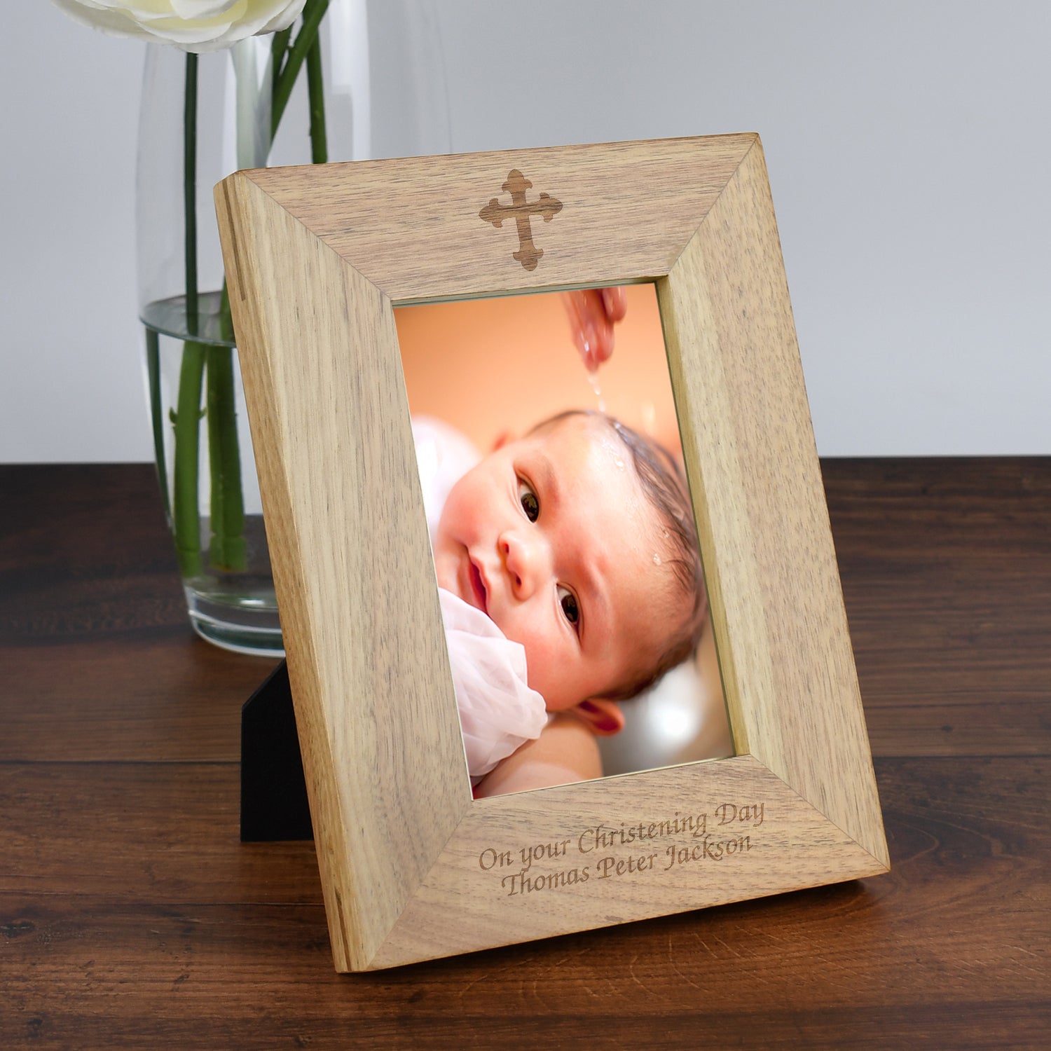 Personalised Wooden 4x6 Cross Frame - Photo Frames