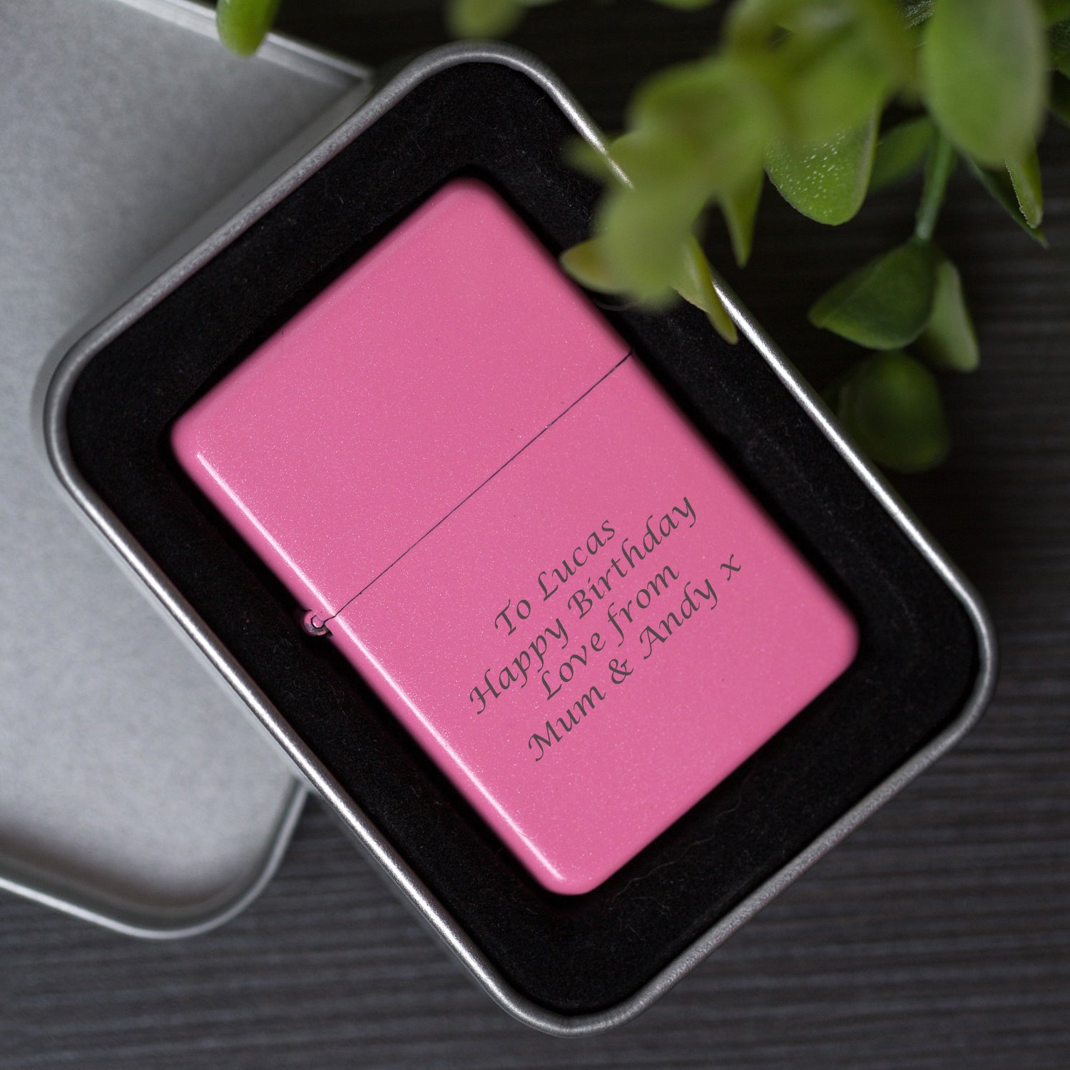 Personalised Message Pink Lighter & Gift Box - Lighters
