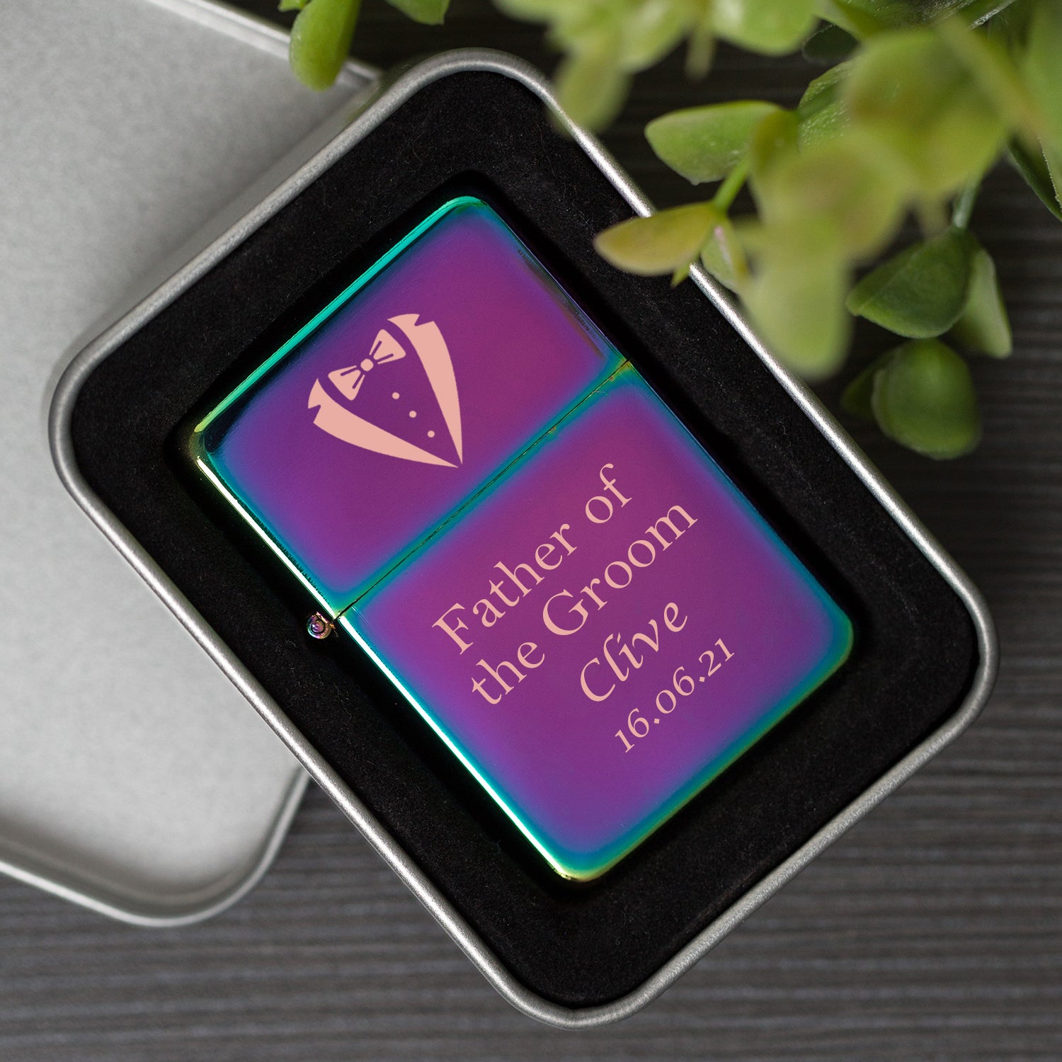 Personalised Father Of The Groom Rainbow Lighter & Gift Box - Lighters