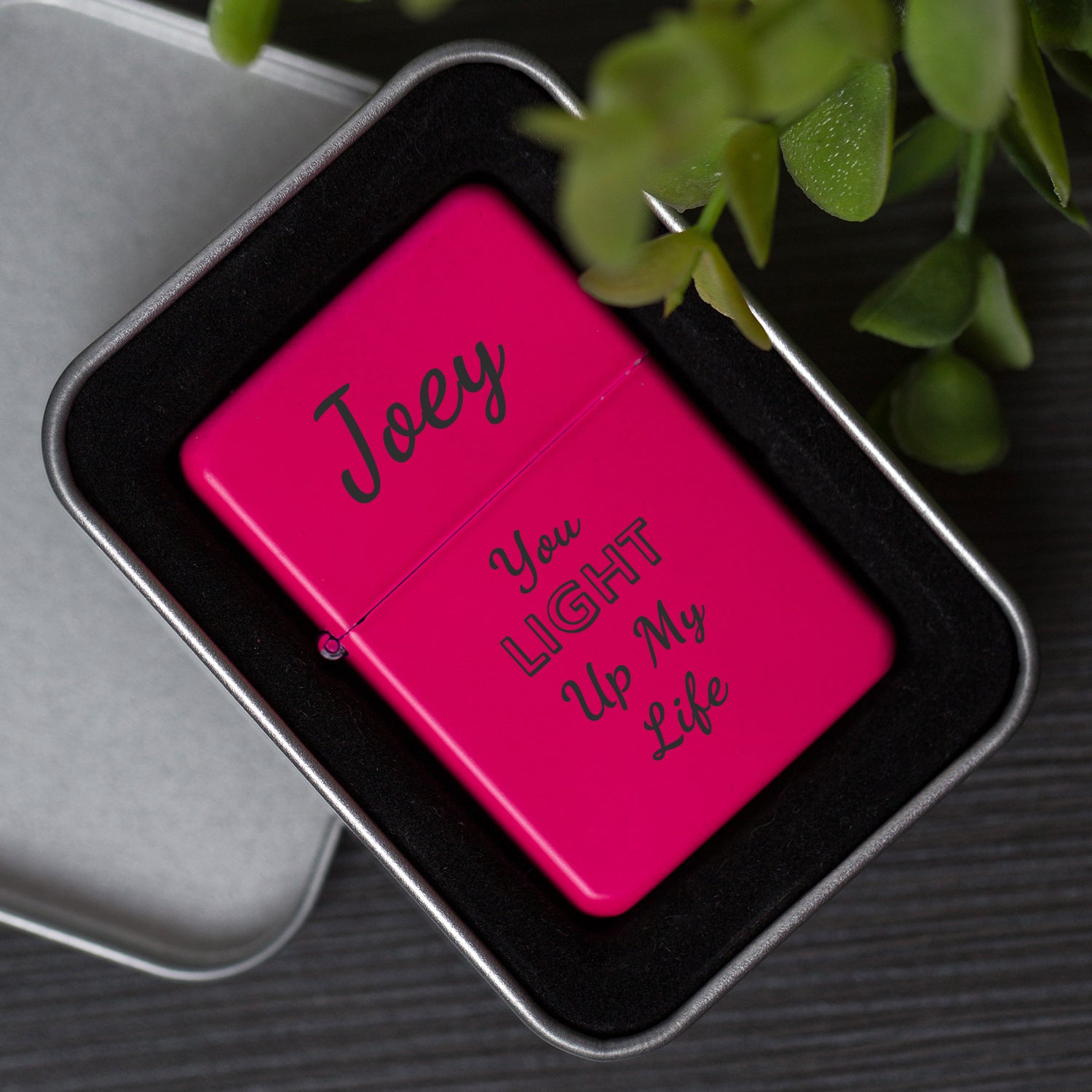 Personalised You Light Up My Life Neon Pink Lighter & Gift Box - Lighters