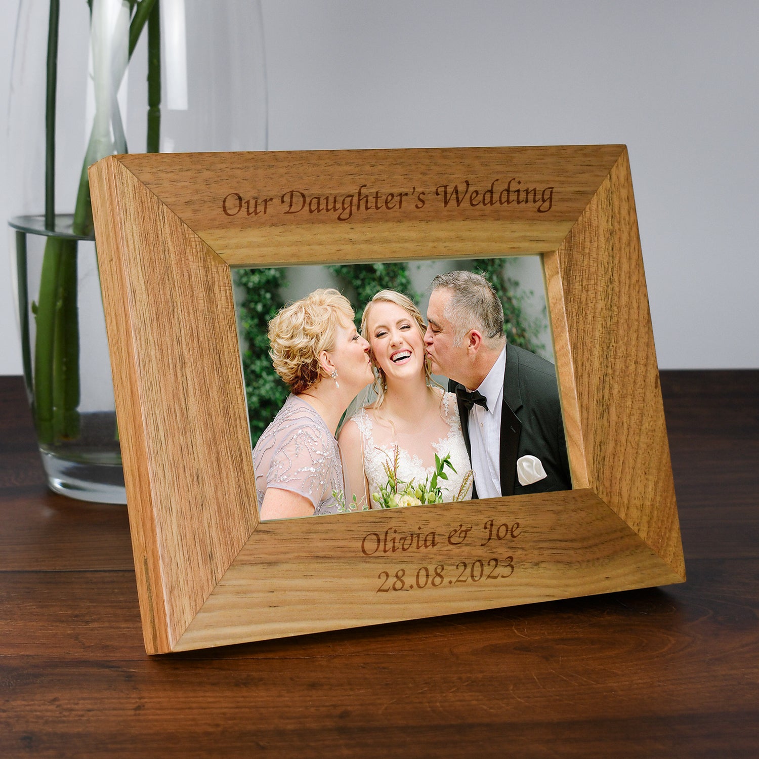 Personalised Wooden 6x4 Landscape Our Daughter’s Wedding Frame - Photo Frames