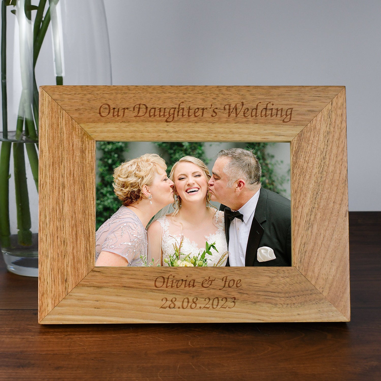 Personalised Wooden 6x4 Landscape Our Daughter’s Wedding Frame - Photo Frames