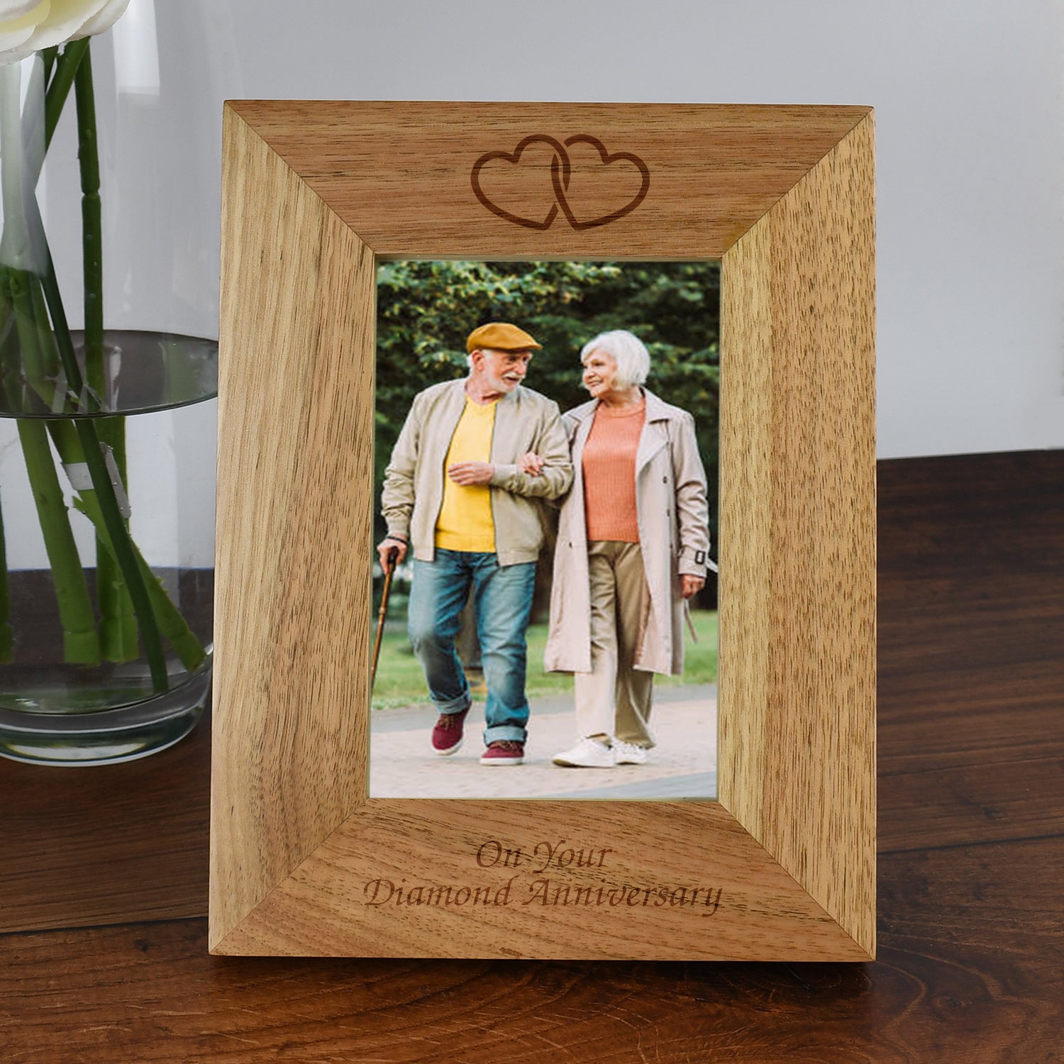 Personalised Wooden 4x6 On Your Diamond Anniversary Frame - Photo Frames