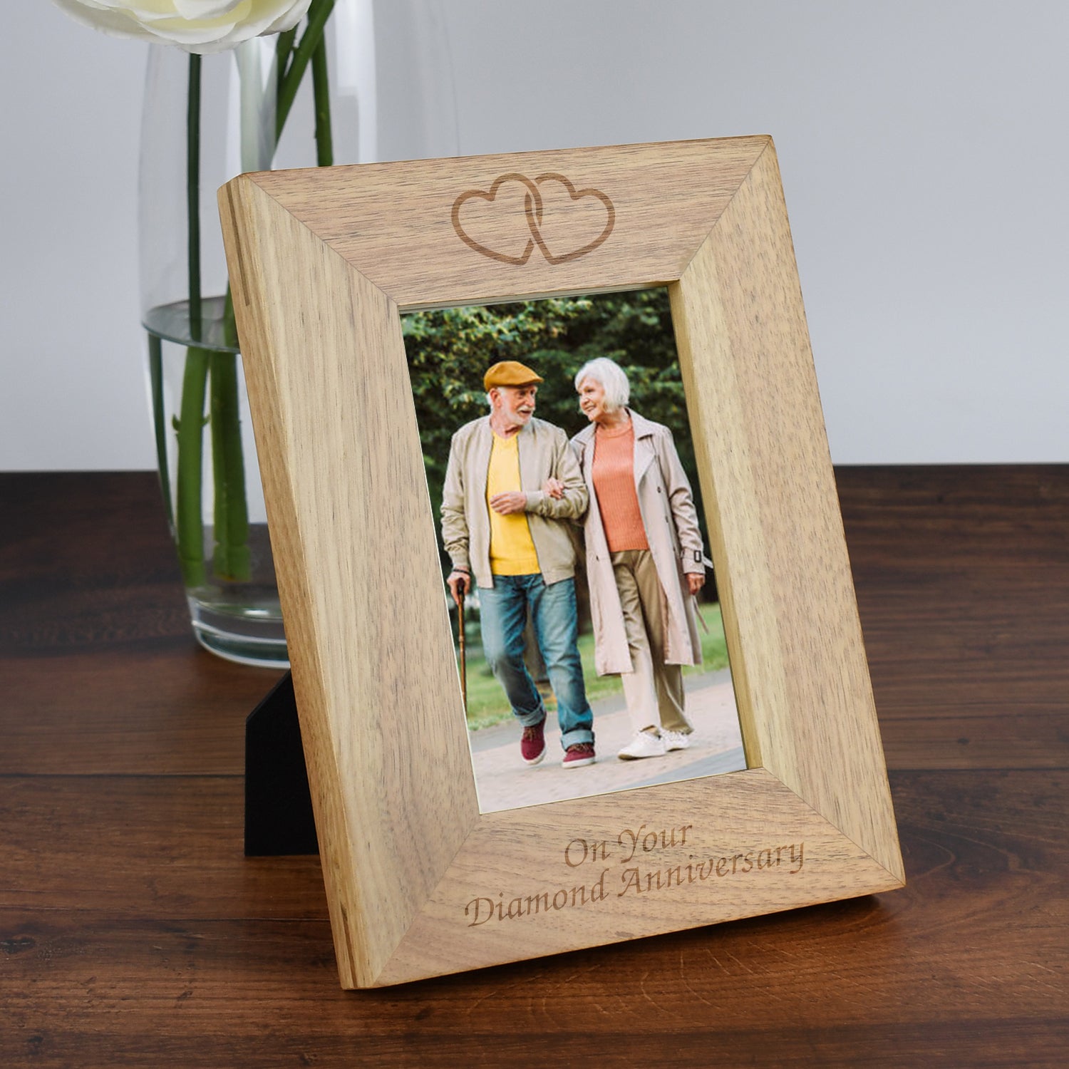Personalised Wooden 4x6 On Your Diamond Anniversary Frame - Photo Frames