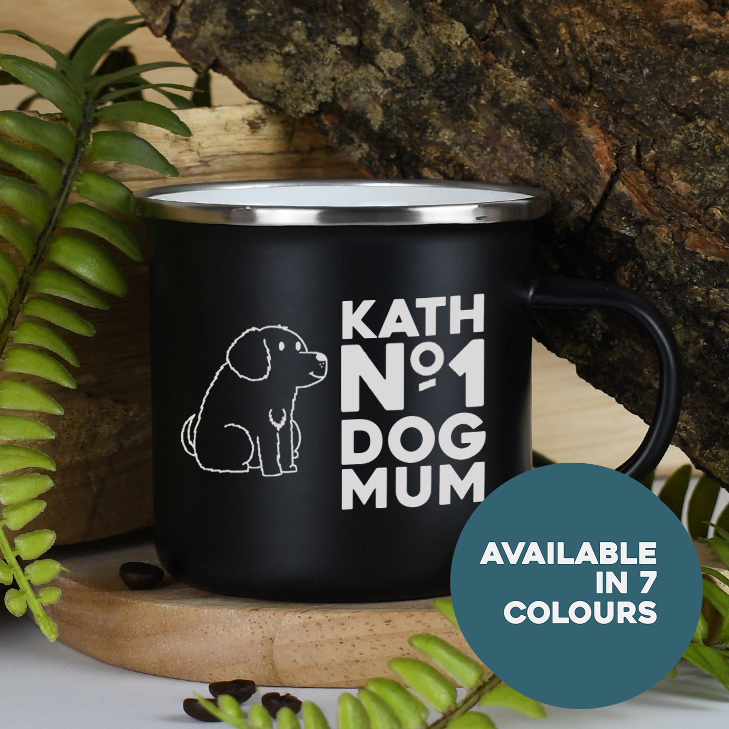 Personalised No.1 Dog Mum Enamel Camping Mug - Mugs