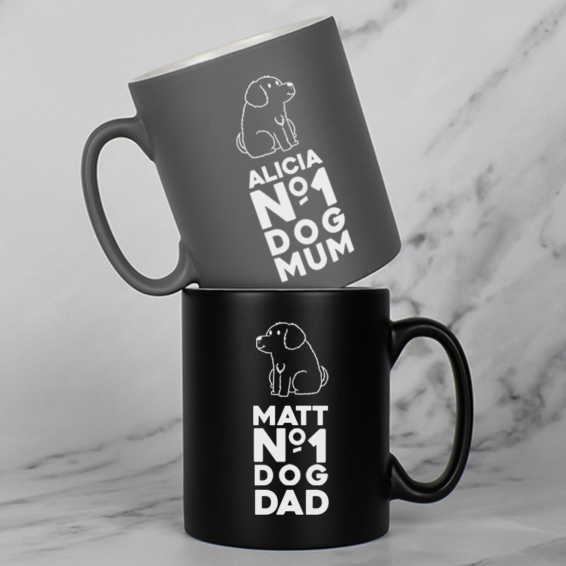 Personalised No.1 Dog Mum & Dad Mug Set - Mugs