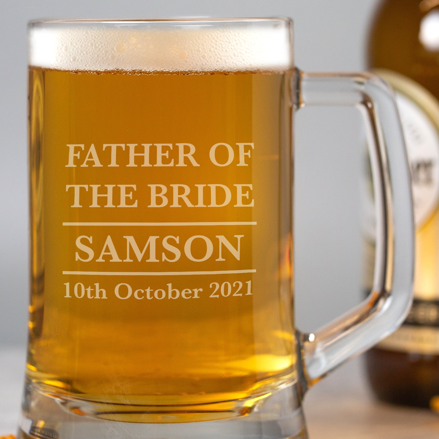 Personalised Father Of The Bride Glass Pint Stern Tankard - Beer Glasses