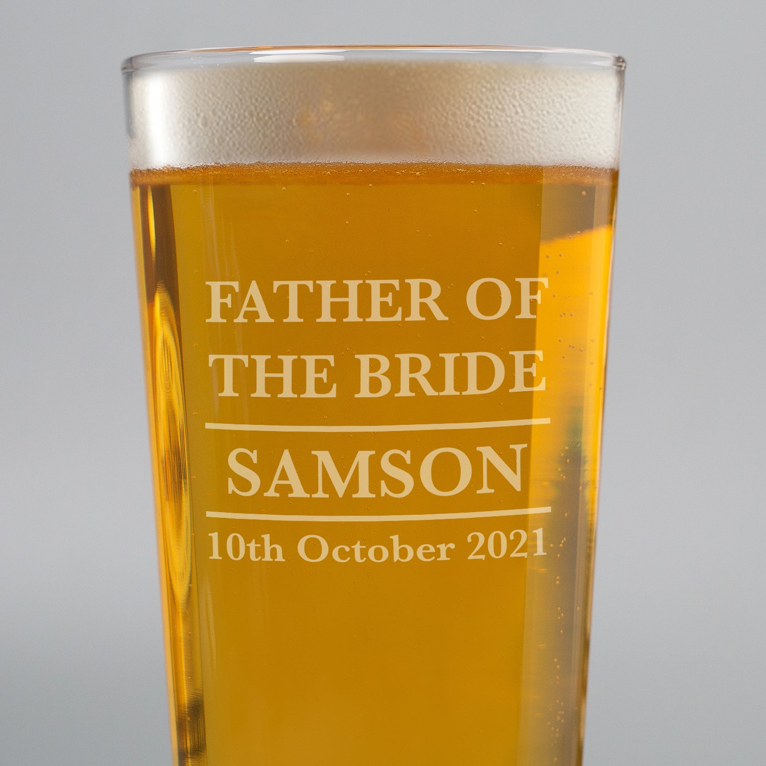 Personalised Father Of The Bride Pint Glass - Beer Glasses