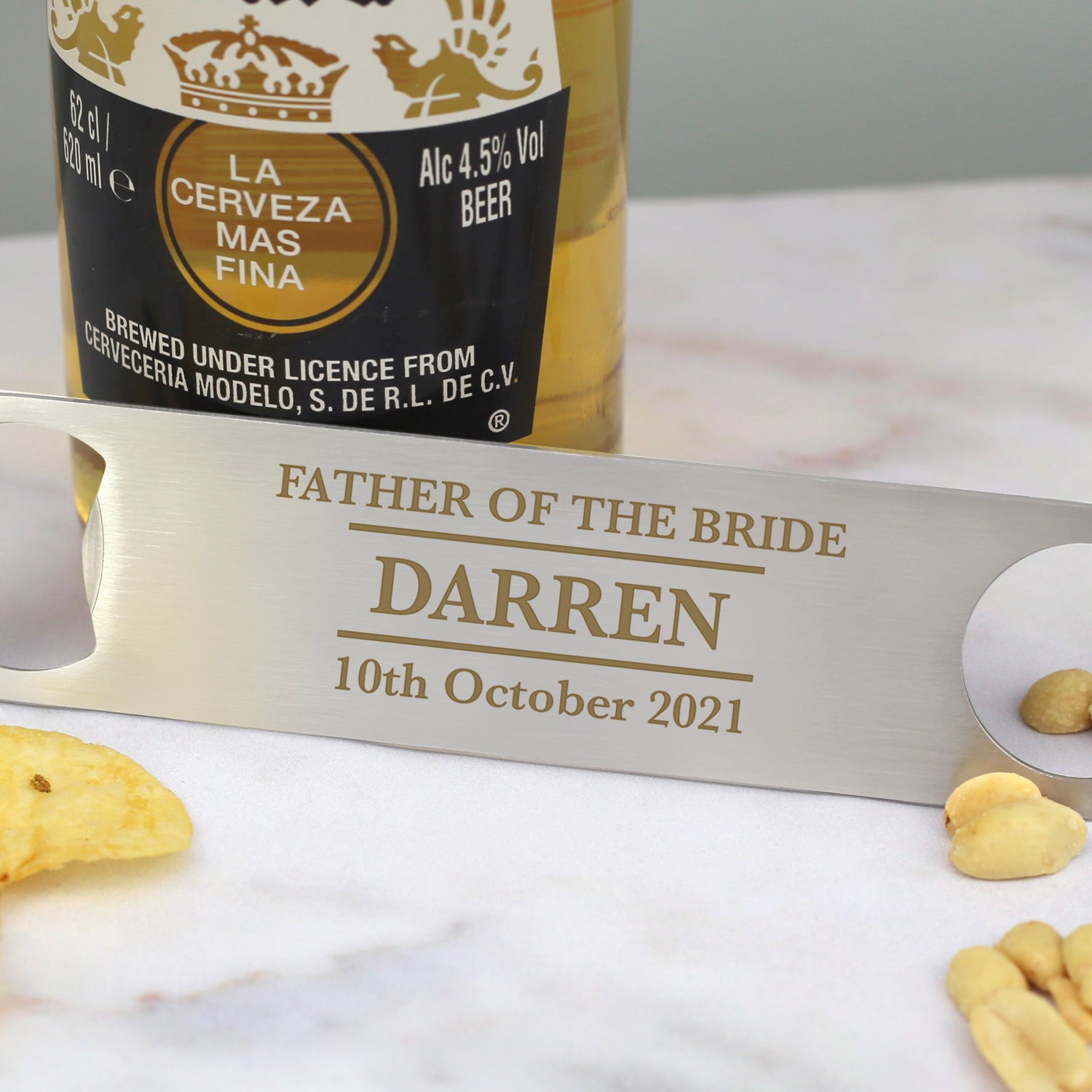 Personalised Father Of The Bride Silver Bar Blade Bottle Opener - Bar Blades