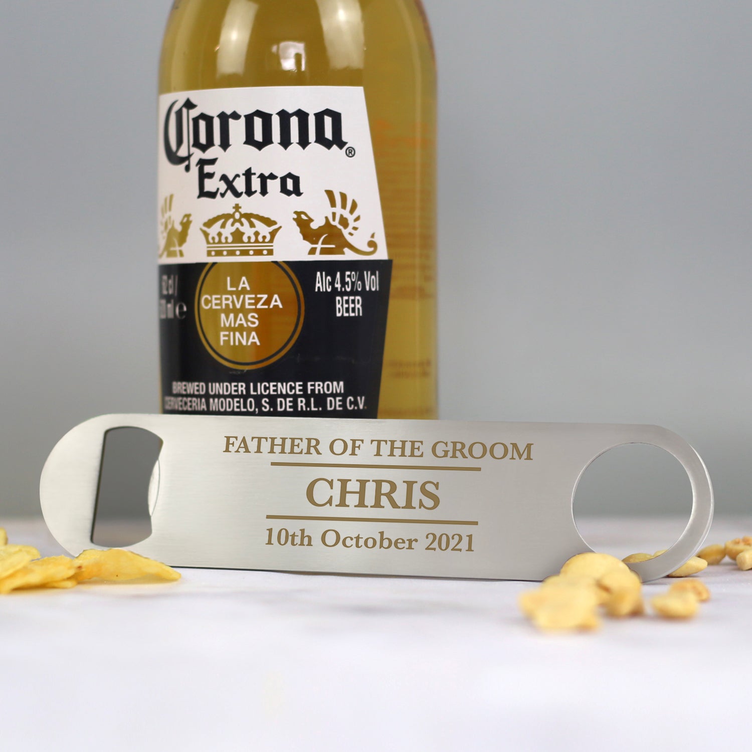 Personalised Father Of The Groom Silver Bar Blade Bottle Opener - Bar Blades