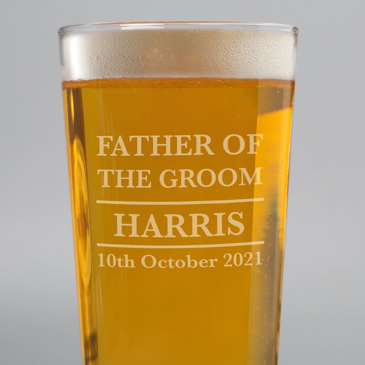 Personalised Father Of The Groom Pint Glass - Beer Glasses