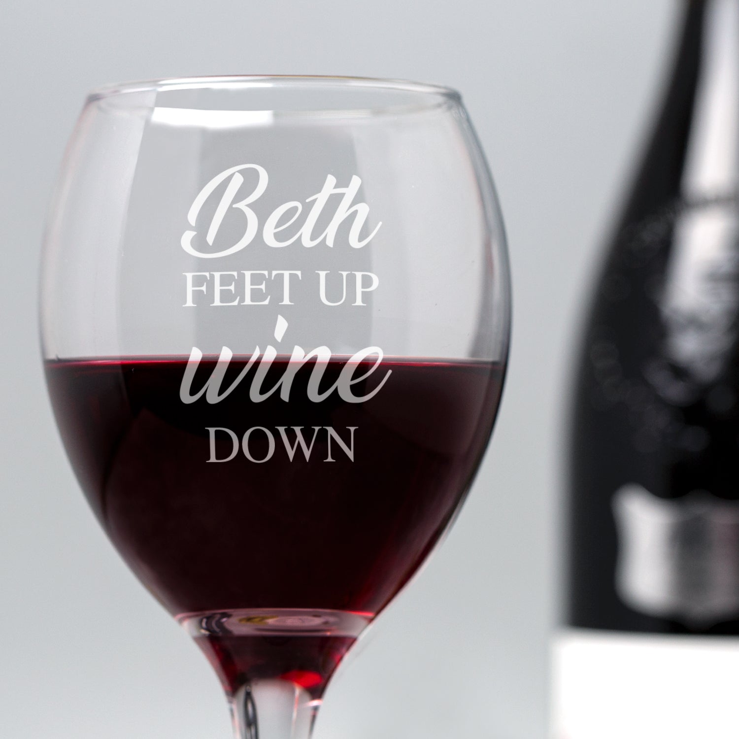 Personalised Feet Up Wine Down Wine Glass - Wine Glasses