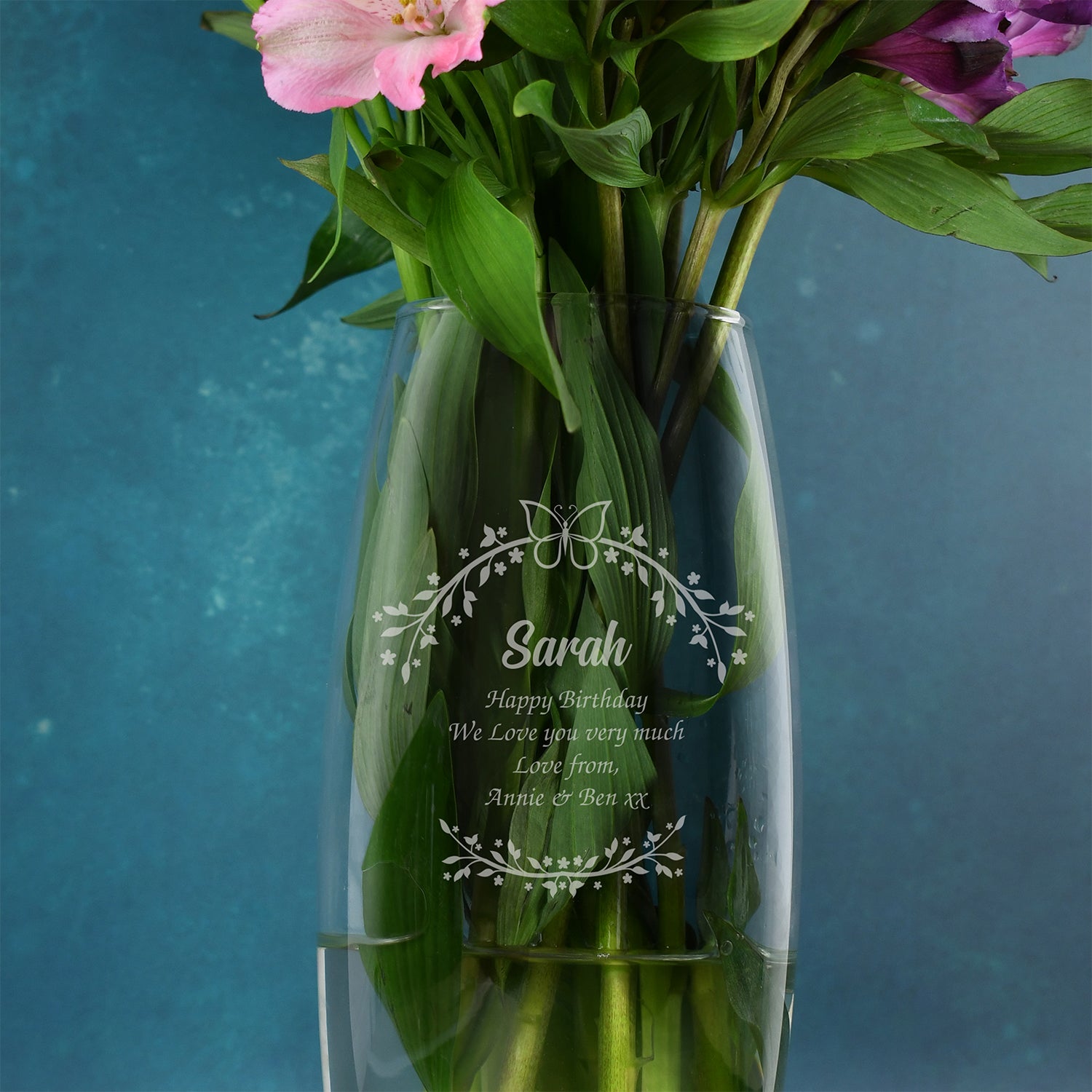 Personalised Floral Butterfly Bullet Vase - Bullet Vase