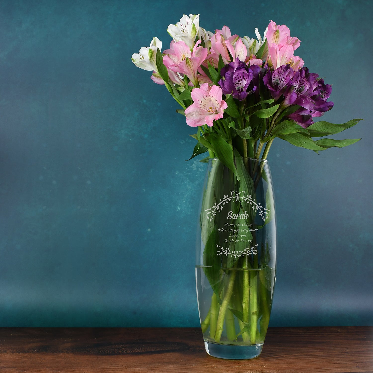 Personalised Floral Butterfly Bullet Vase - Bullet Vase