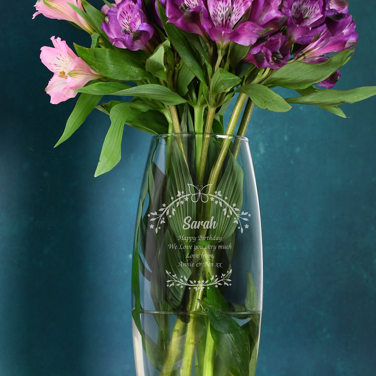 Personalised Floral Butterfly Bullet Vase - Bullet Vase