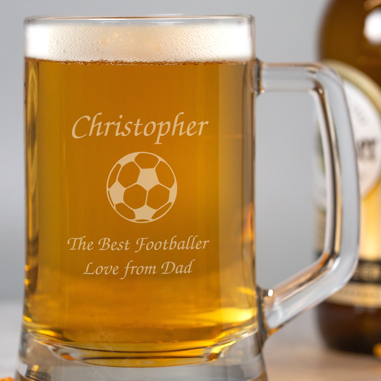 Personalised Football Glass Pint Stern Tankard - Beer Glasses
