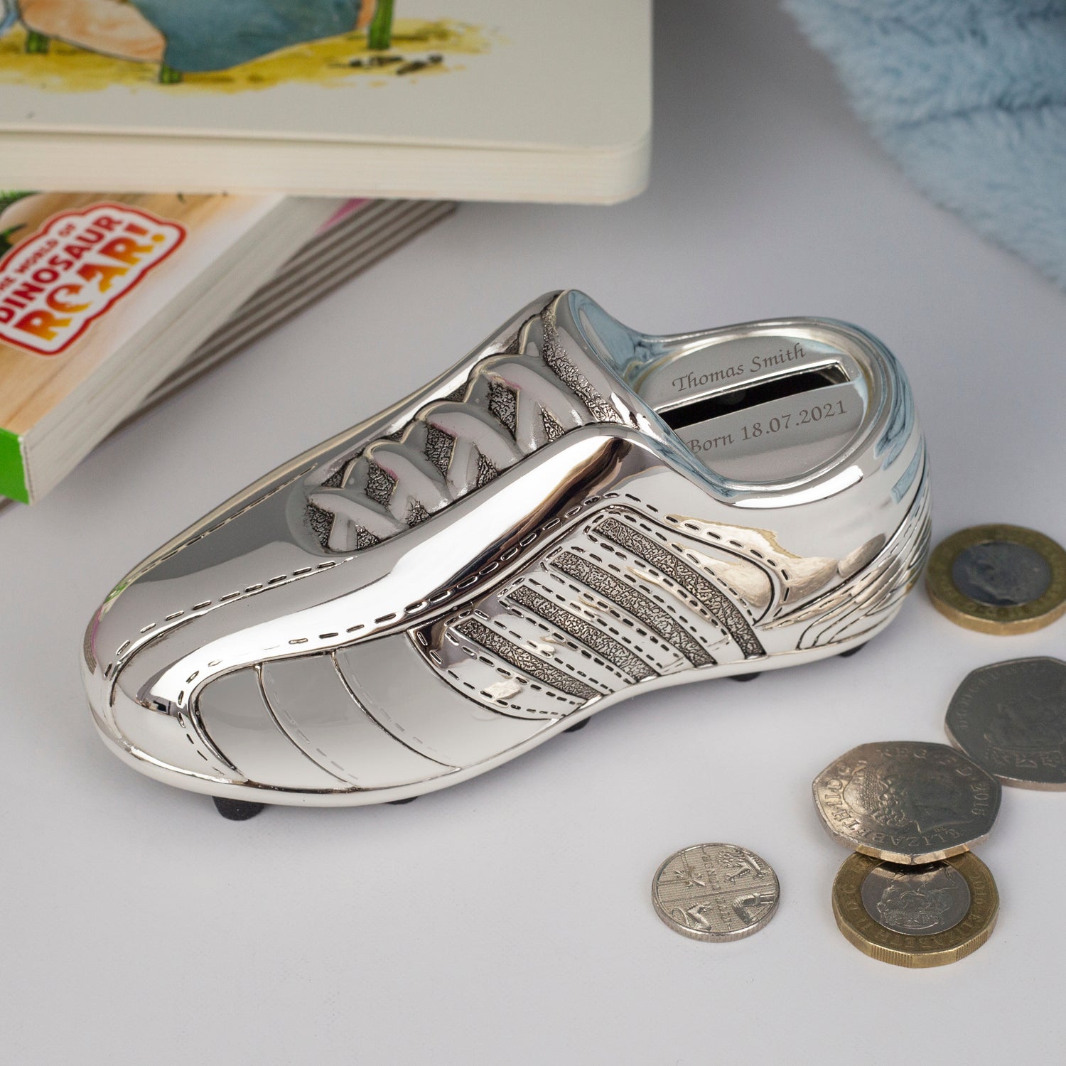 Personalised Message Football Boot Money Box - Money Boxes