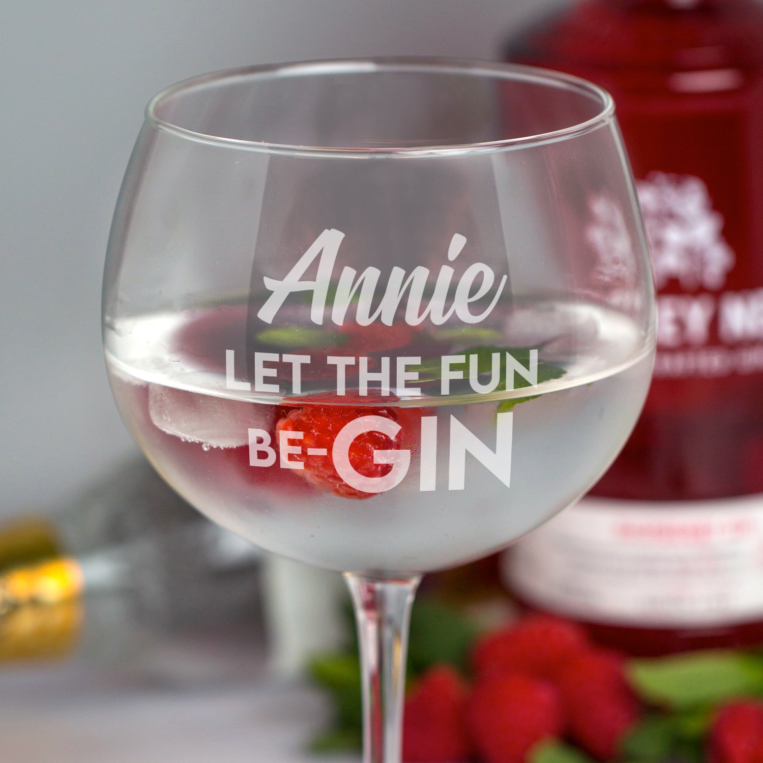 Personalised Let The Fun Be-Gin Balloon Gin Glass - Balloon Glass