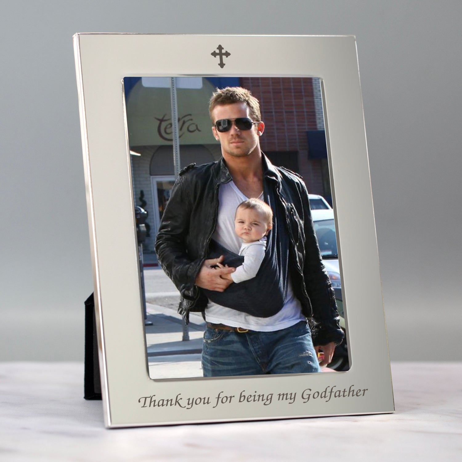 Silver 5x7 Thank You For Being My Godfather Photo Frame - Photo Frames