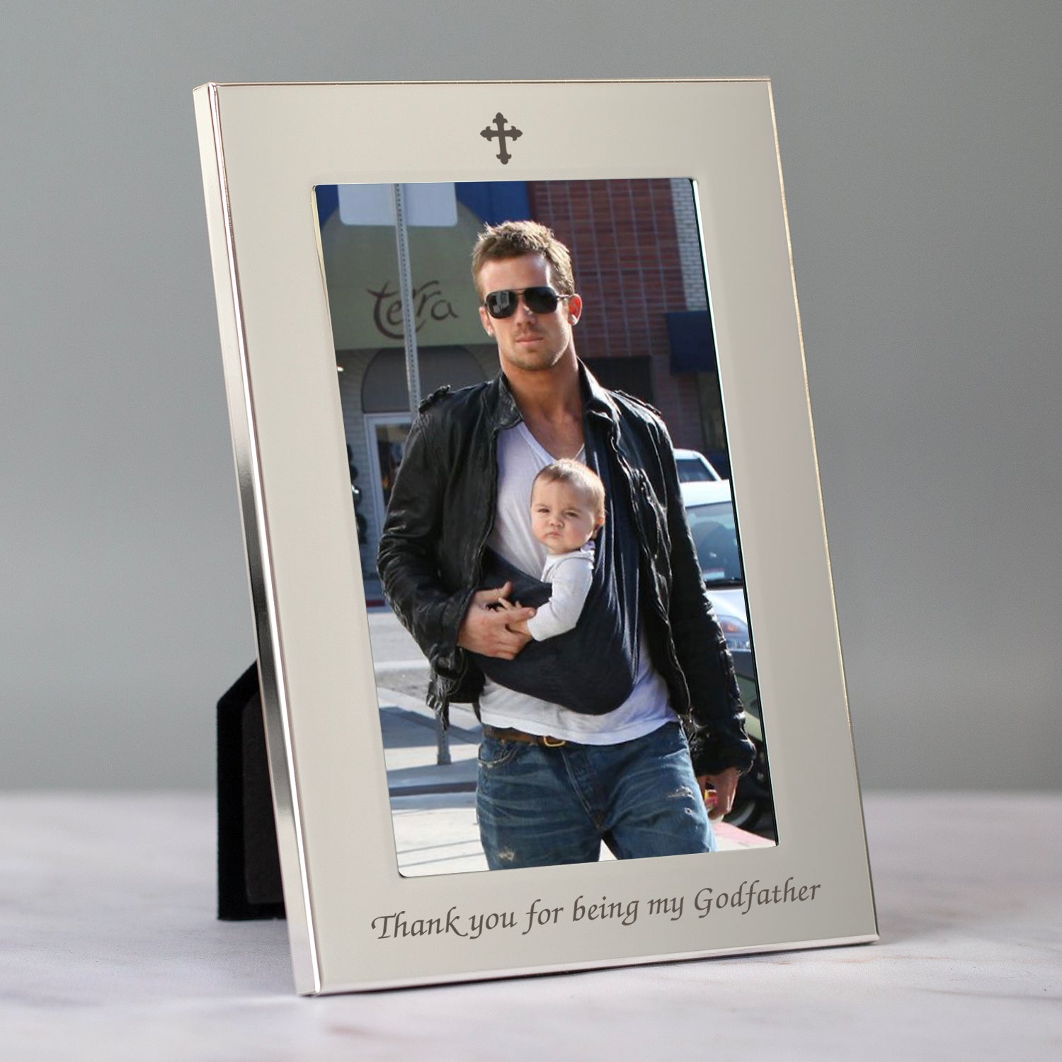 Silver 4x6 Thank You For Being My Godfather Photo Frame - Photo Frames