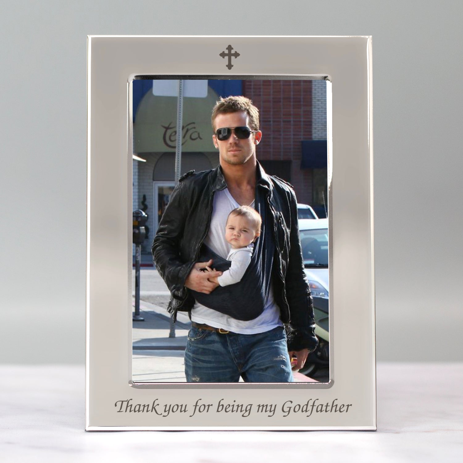 Silver 4x6 Thank You For Being My Godfather Photo Frame - Photo Frames