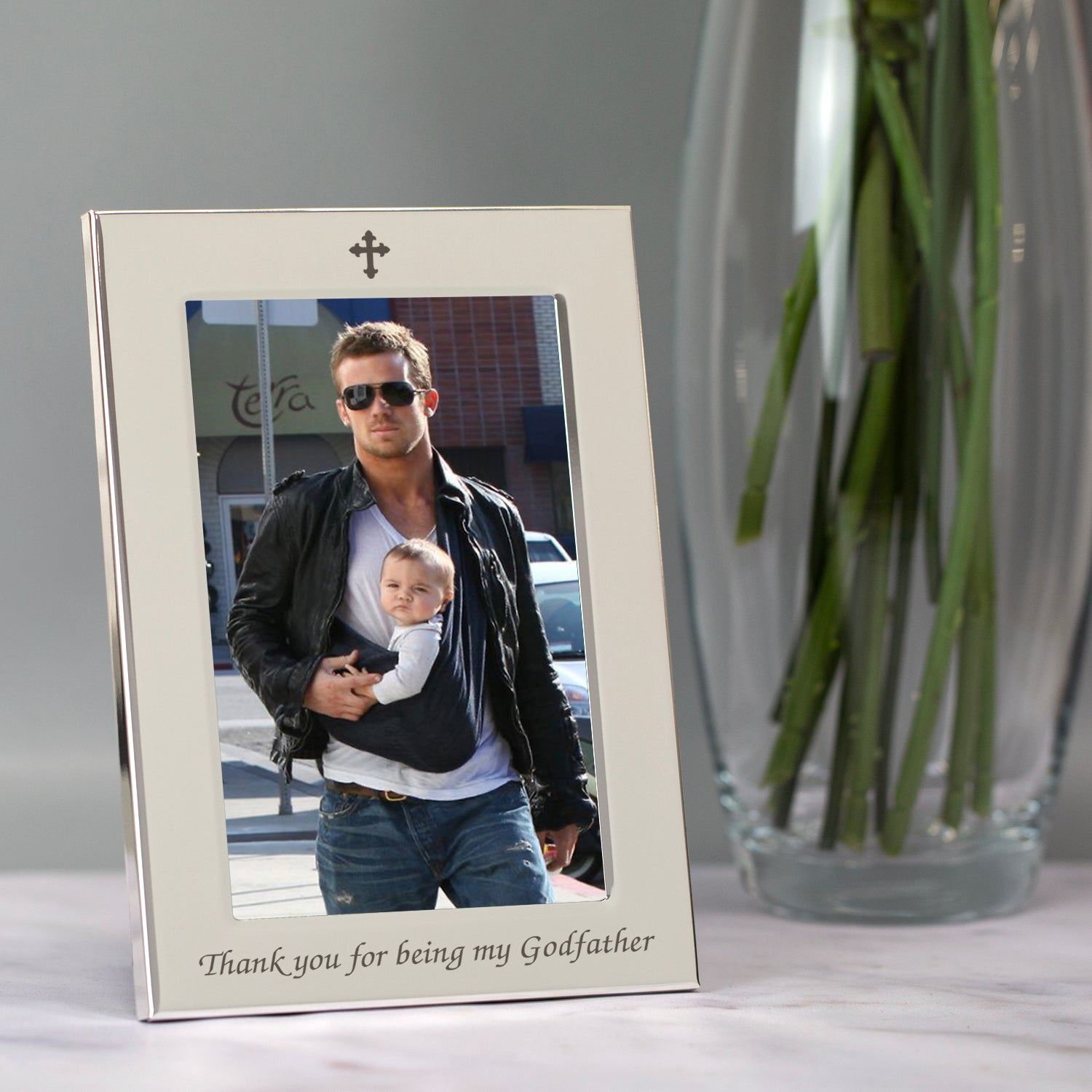 Silver 4x6 Thank You For Being My Godfather Photo Frame - Photo Frames
