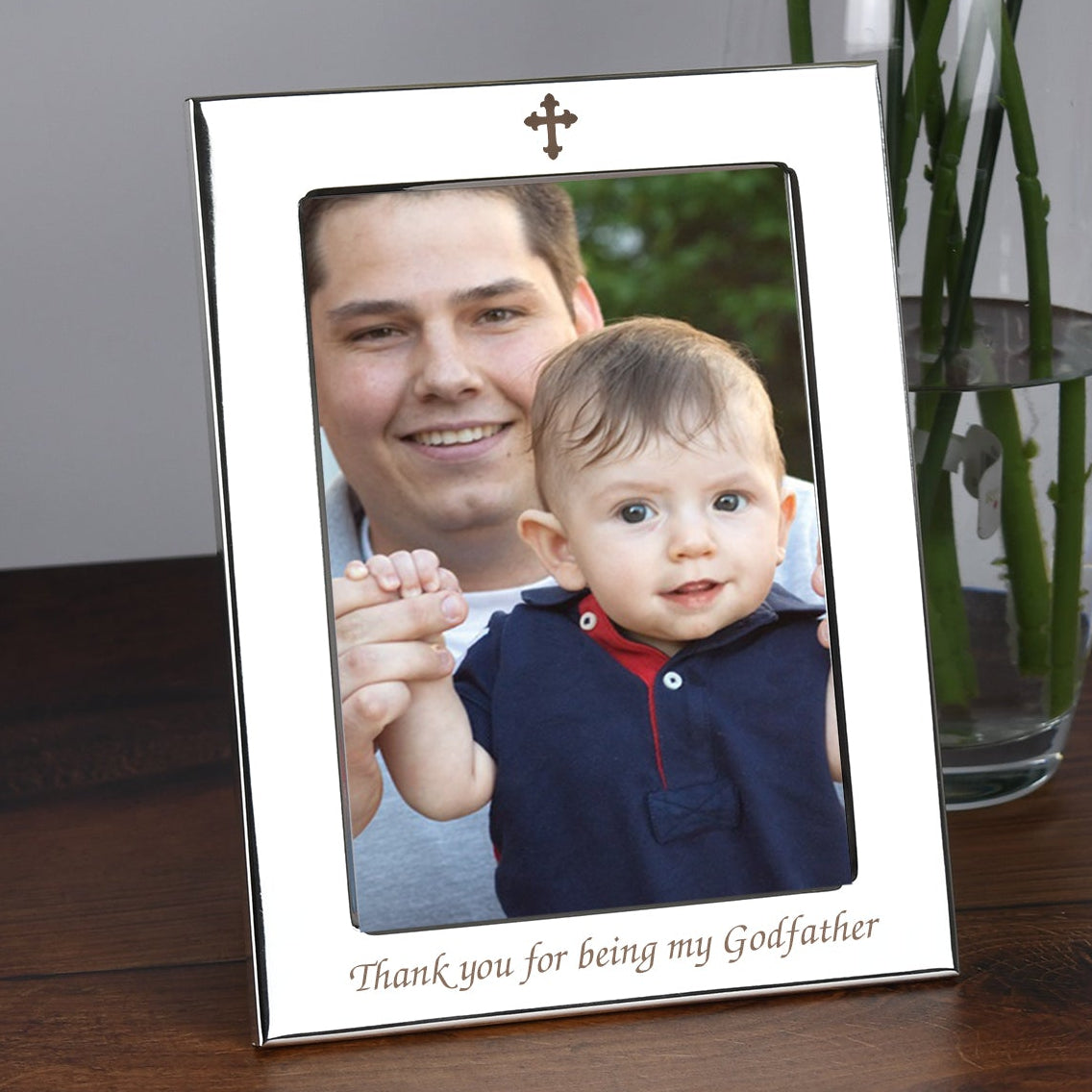 Silver 5x7 Thank You For Being My Godfather Photo Frame - Photo Frames