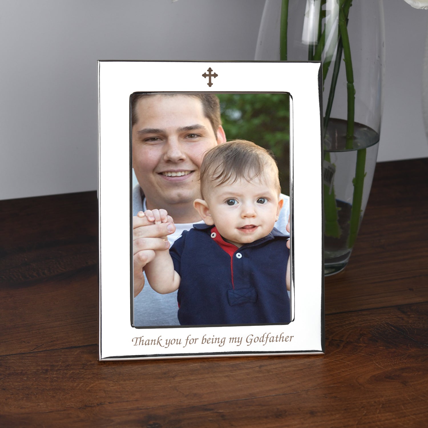 Silver 5x7 Thank You For Being My Godfather Photo Frame - Photo Frames
