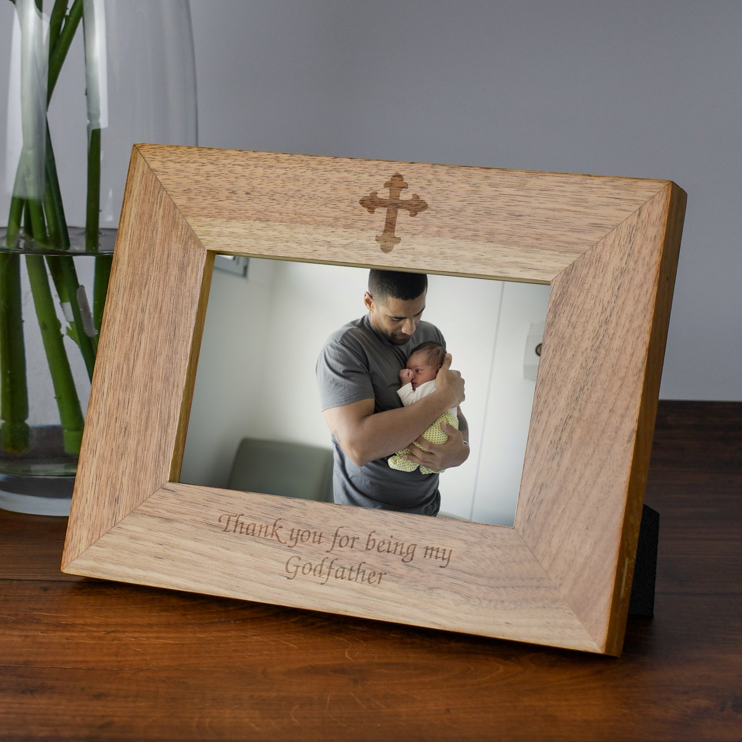 Engraved Wooden 6x4 Landscape Thank You For Being My Godfather Frame - Photo Frames
