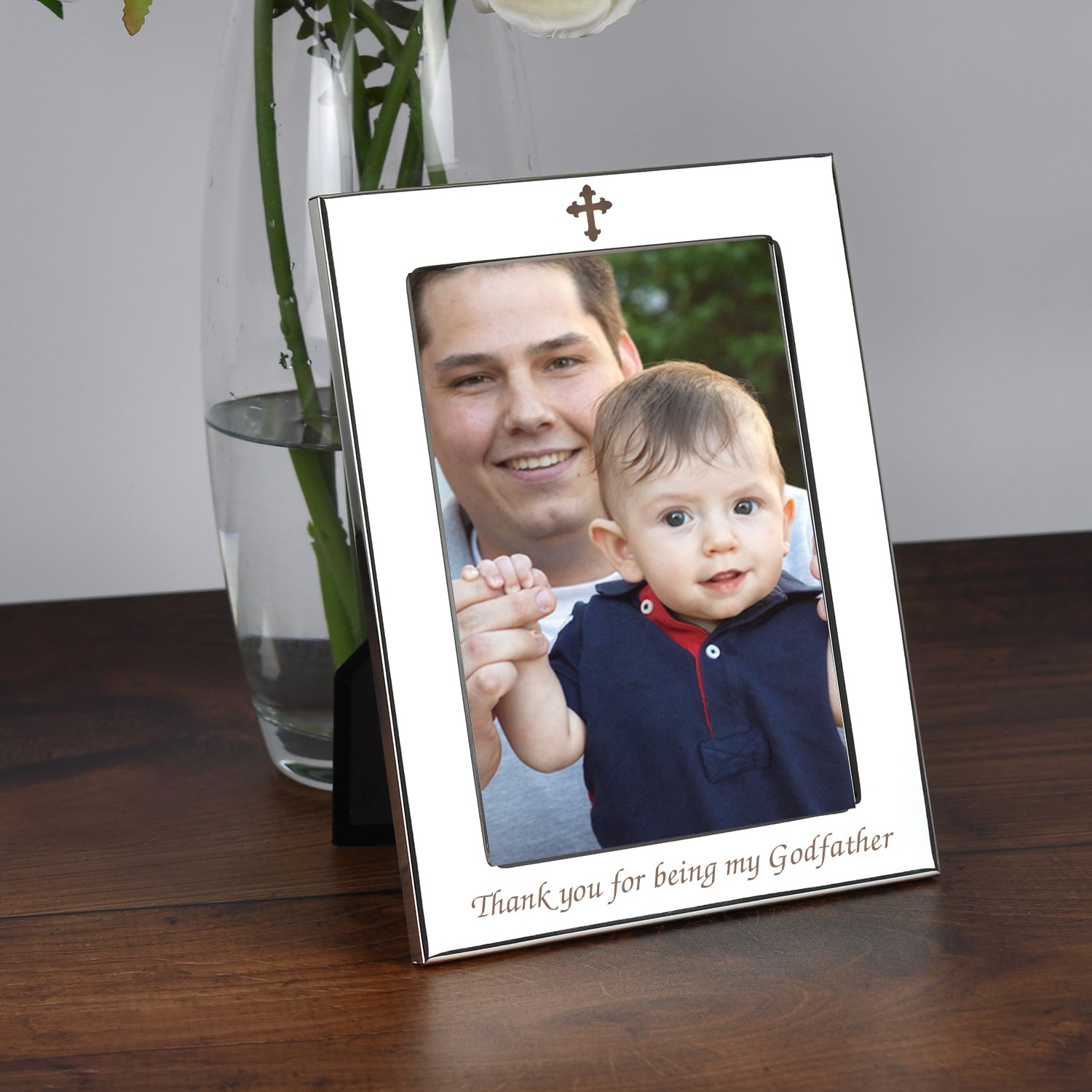 Silver 5x7 Thank You For Being My Godfather Photo Frame - Photo Frames