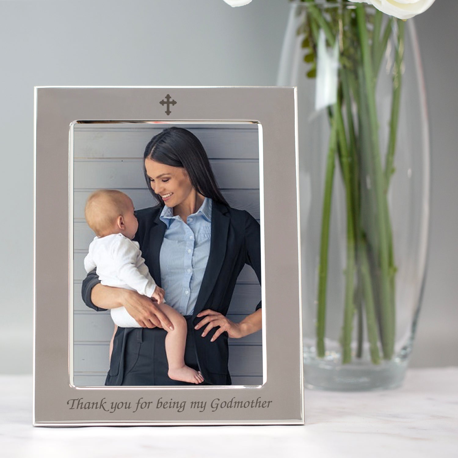 Silver 5x7 Thank You For Being My Godmother Photo Frame - Photo Frames