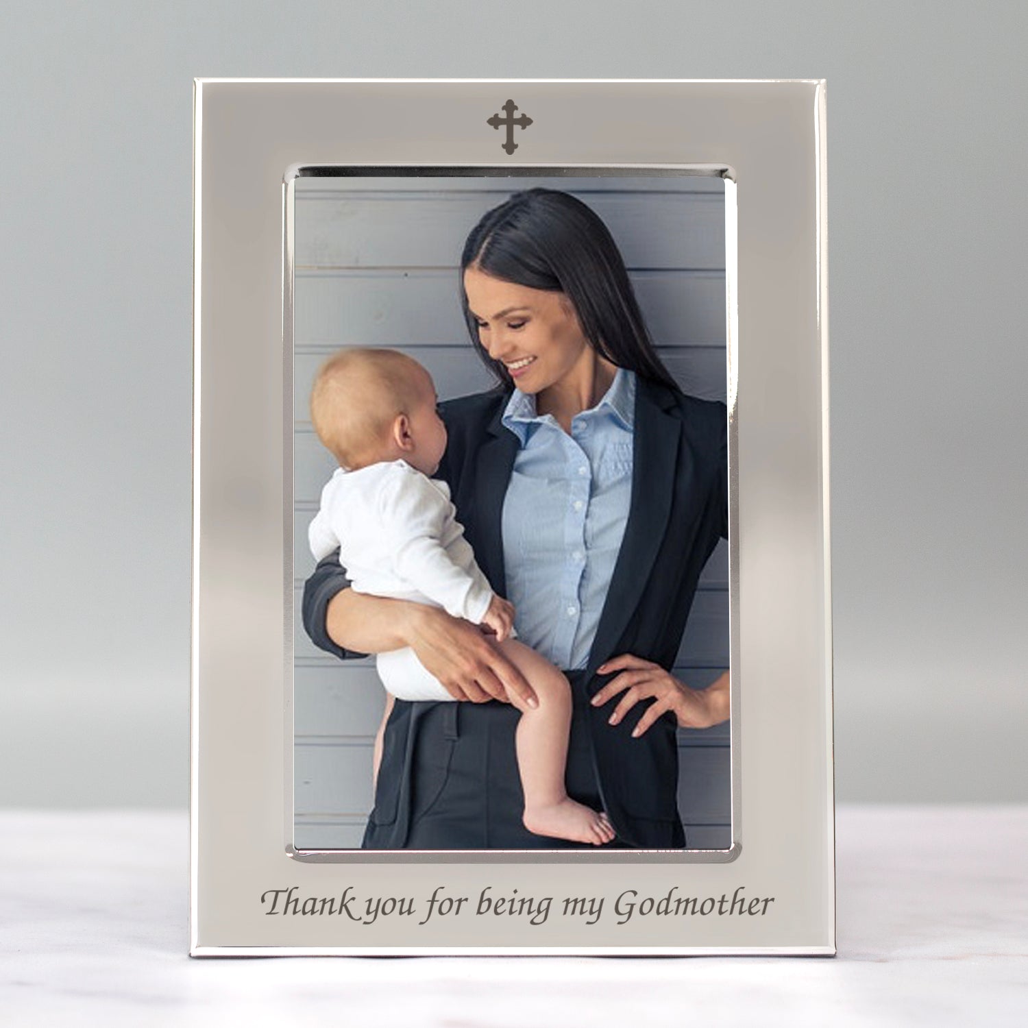 Silver 4x6 Thank You For Being My Godmother Photo Frame - Photo Frames