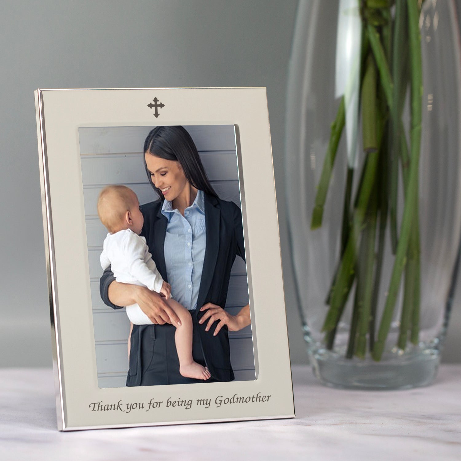 Silver 4x6 Thank You For Being My Godmother Photo Frame - Photo Frames