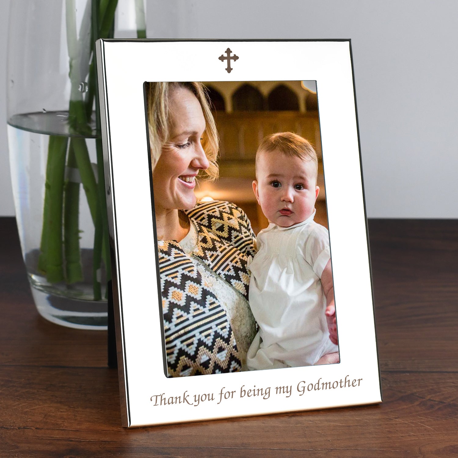 Silver 4x6 Thank You For Being My Godmother Photo Frame - Photo Frames