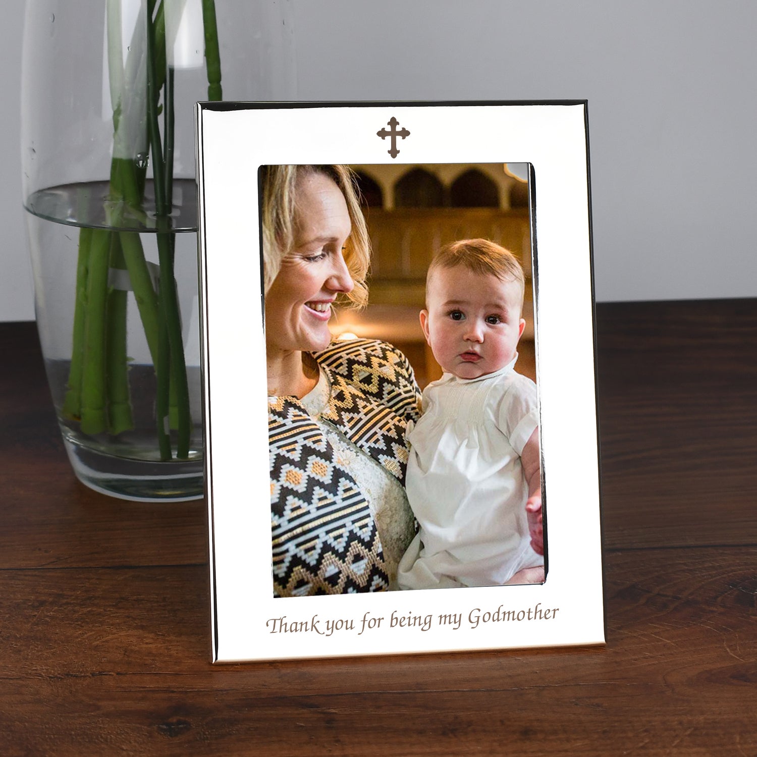 Silver 4x6 Thank You For Being My Godmother Photo Frame - Photo Frames