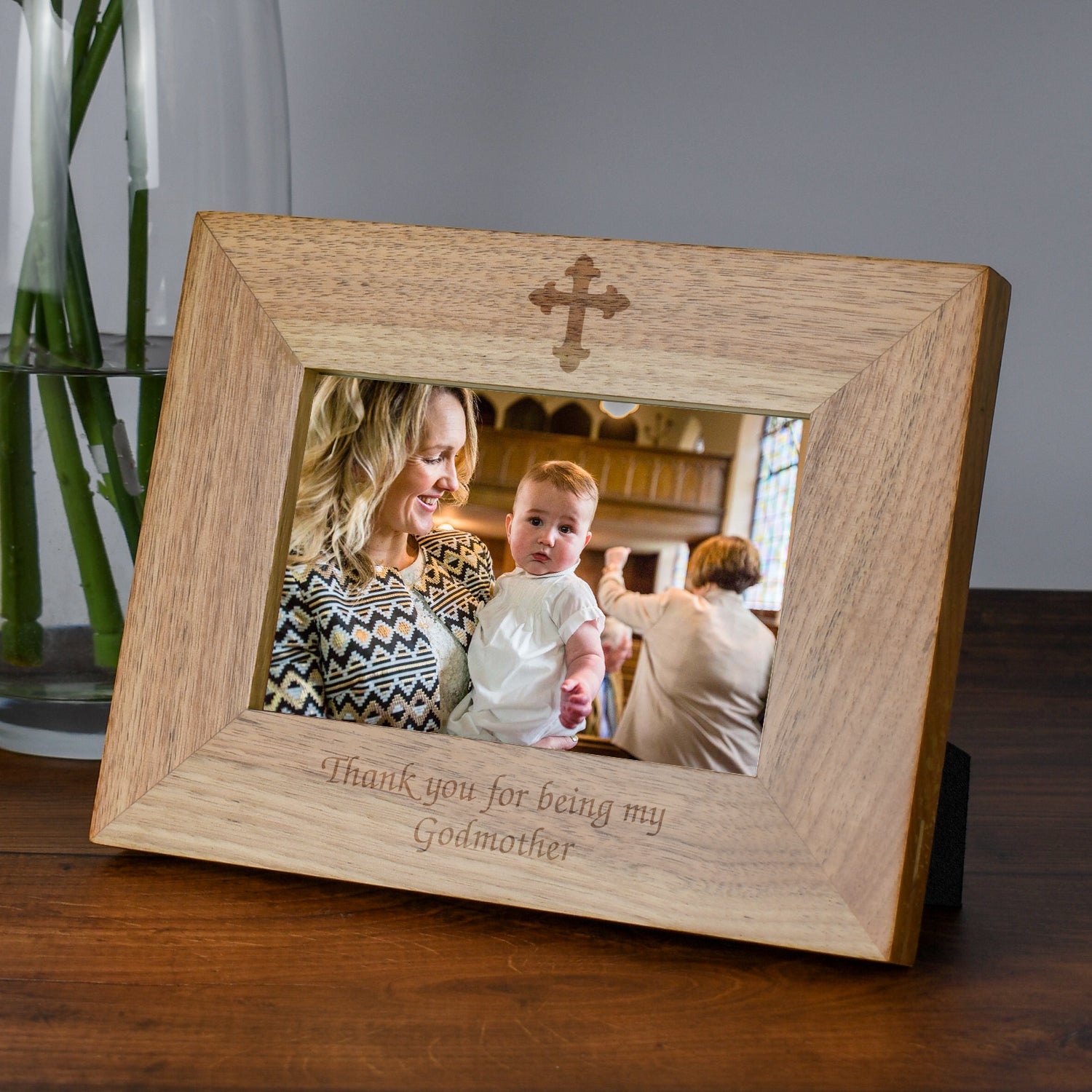 Engraved Wooden 6x4 Landscape Thank You For Being My Godmother Frame - Photo Frames