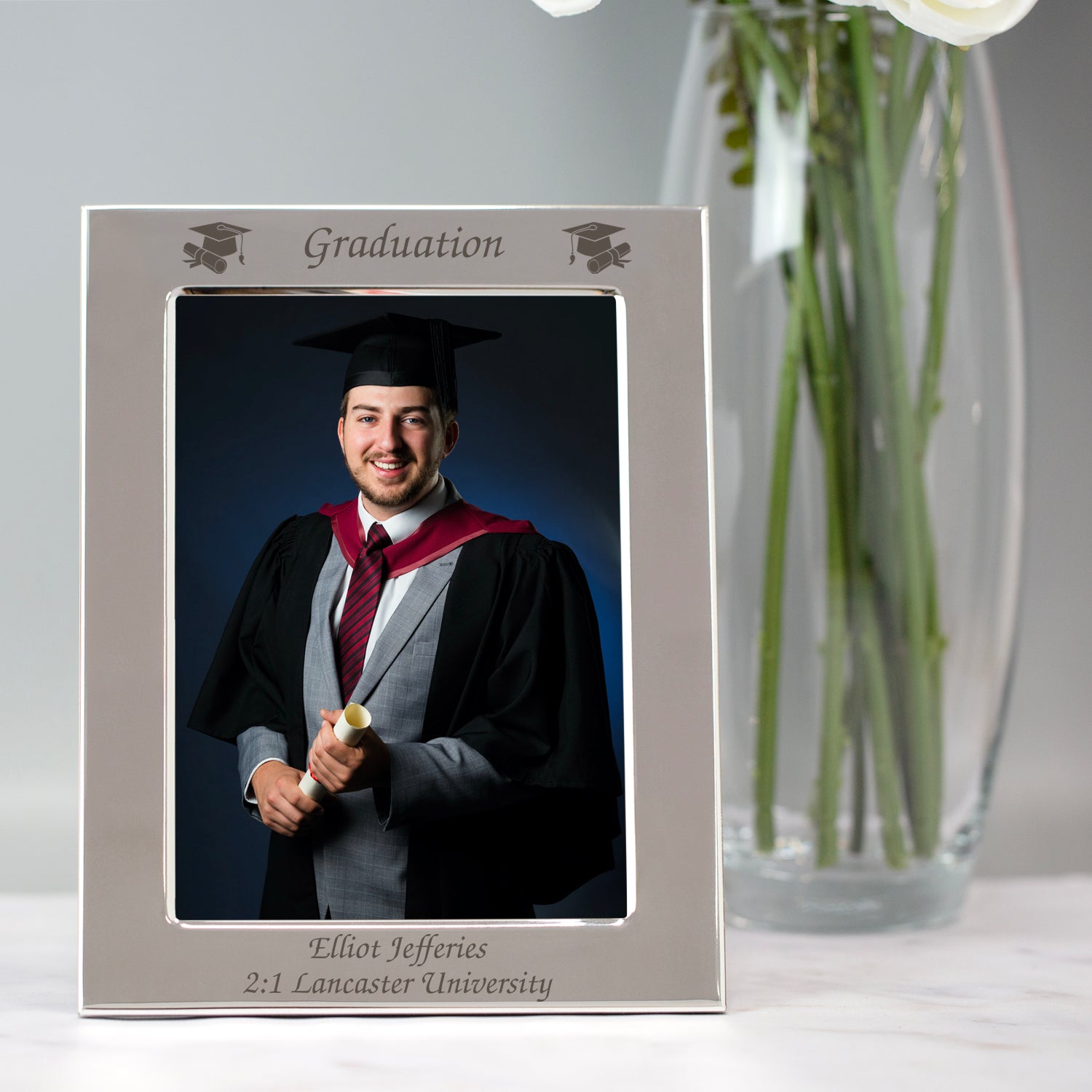 Personalised Silver 5x7 Graduation Photo Frame - Photo Frames