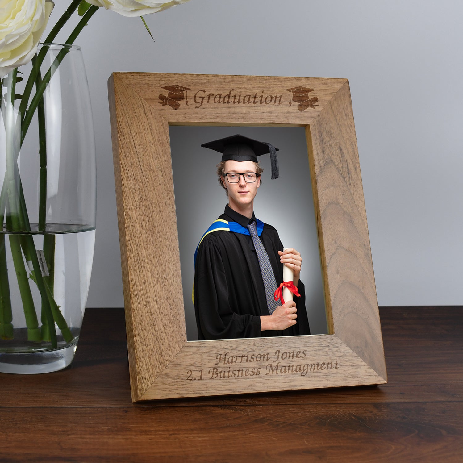 Personalised Wooden 5x7 Graduation Frame - Photo Frames