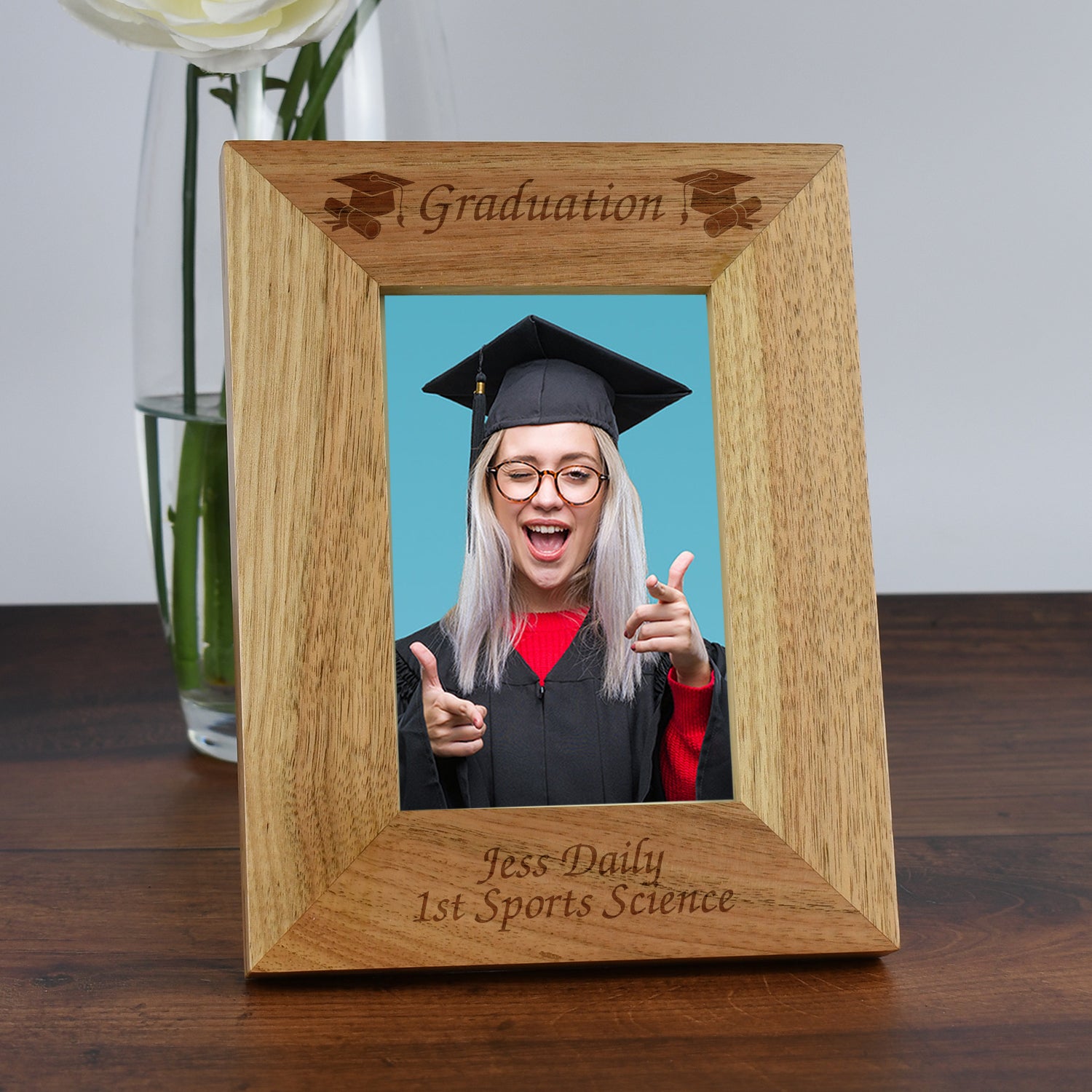 Personalised Wooden 4x6 Graduation Frame - Photo Frames