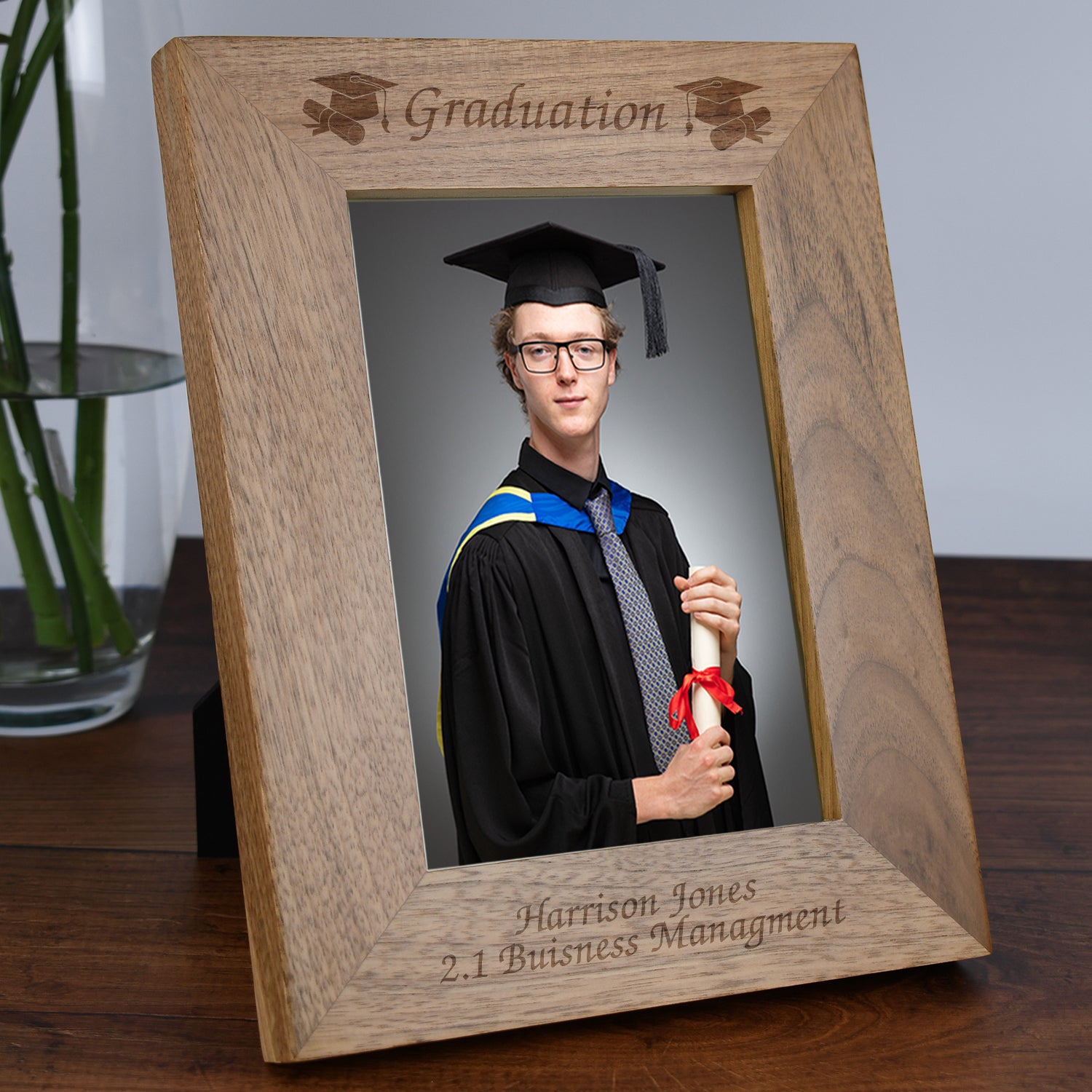 Personalised Wooden 5x7 Graduation Frame - Photo Frames