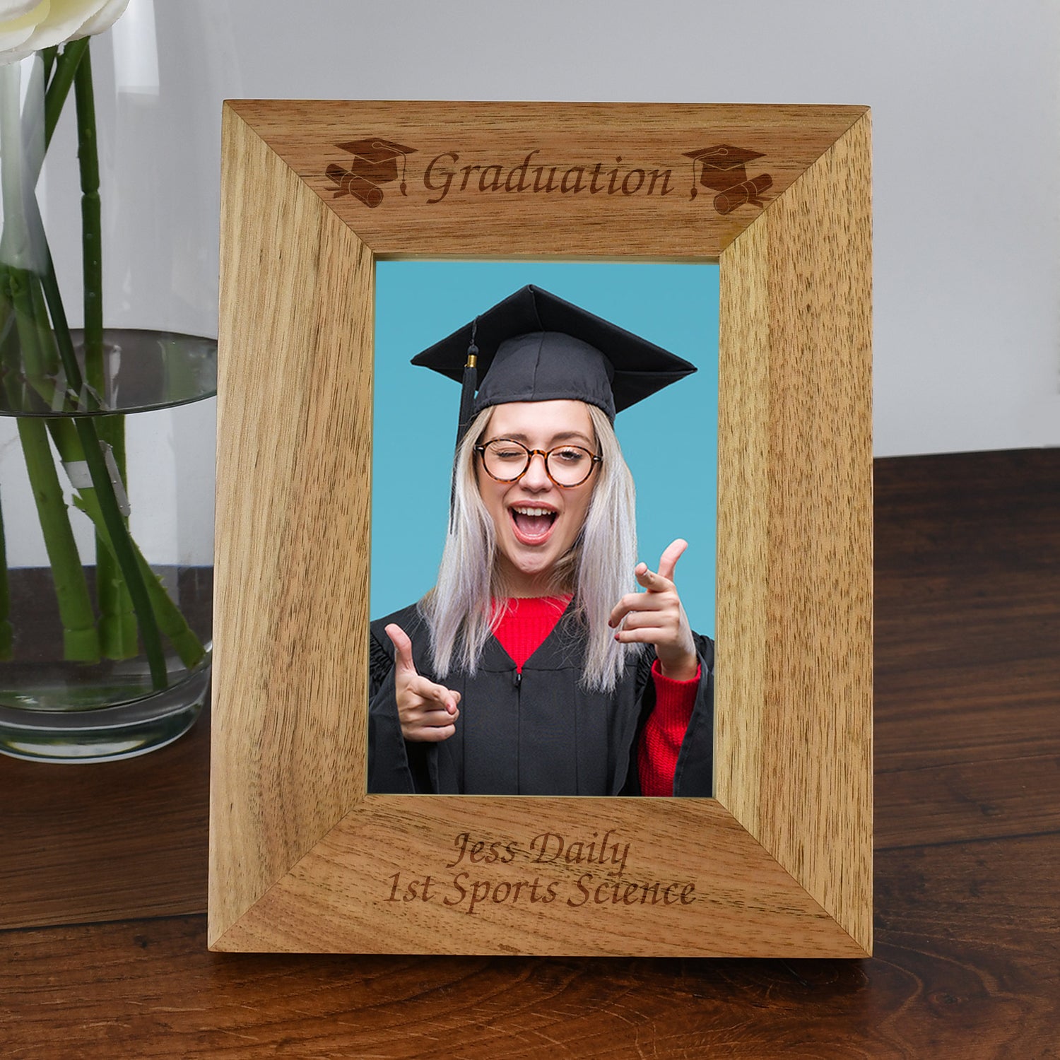 Personalised Wooden 4x6 Graduation Frame - Photo Frames