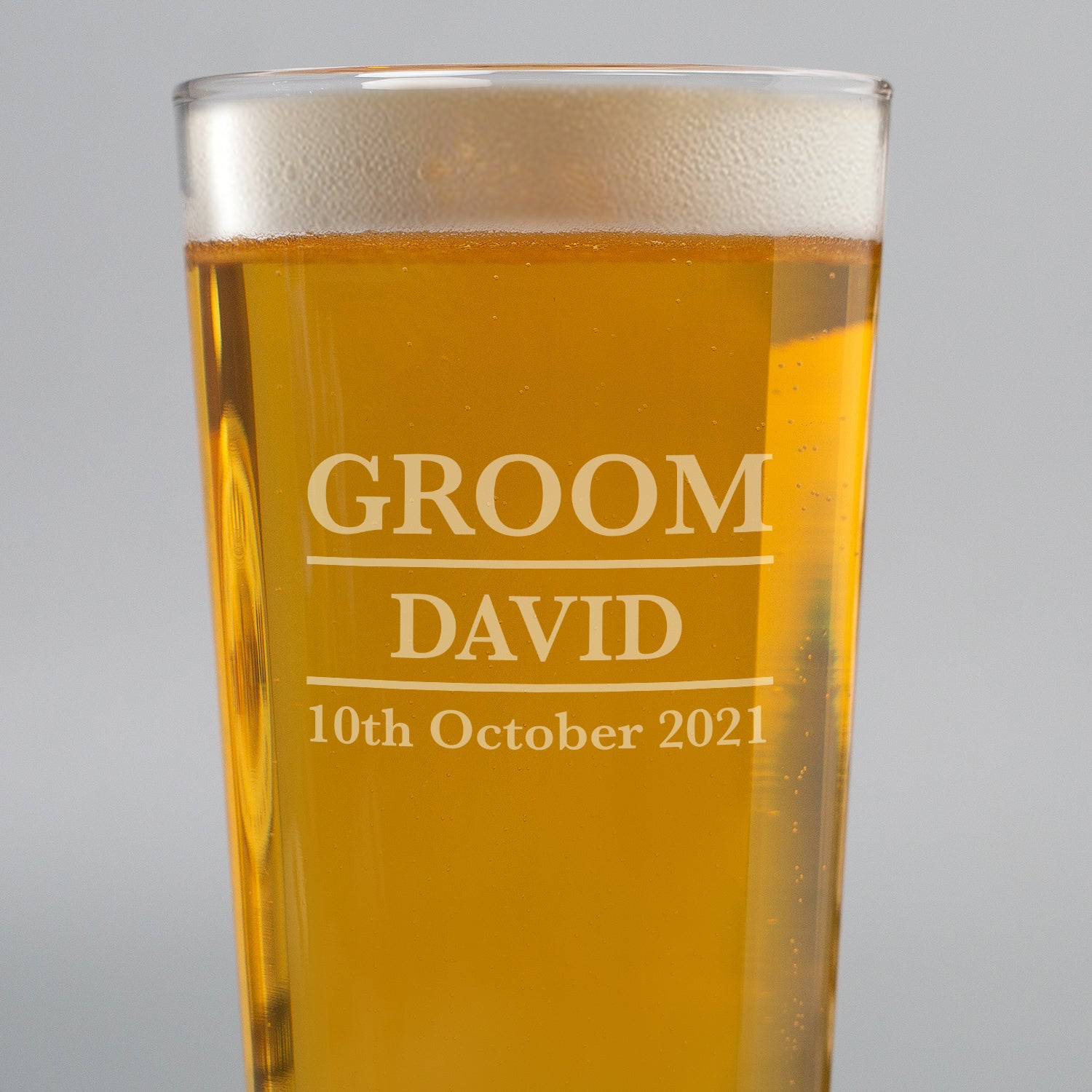 Personalised Groom Pint Glass - Beer Glasses