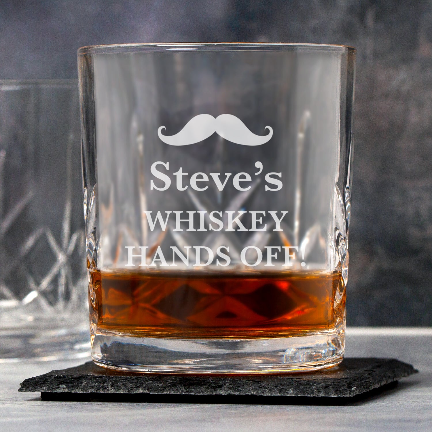 Personalised Moustache Crystal Panel Glass Tumbler - Glass Tumblers
