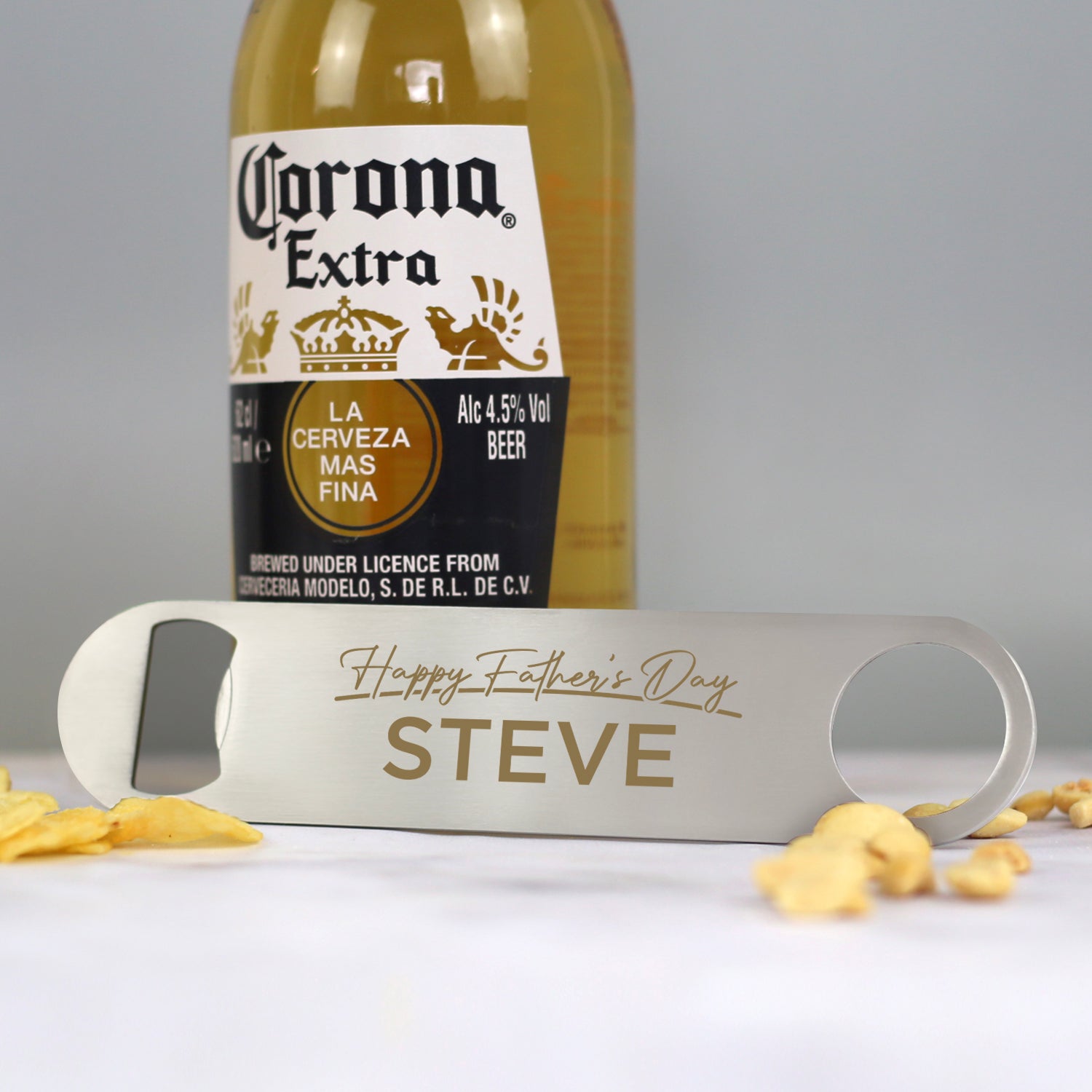 Personalised Happy Father’s Day Silver Bar Blade Bottle Opener - Bar Blades