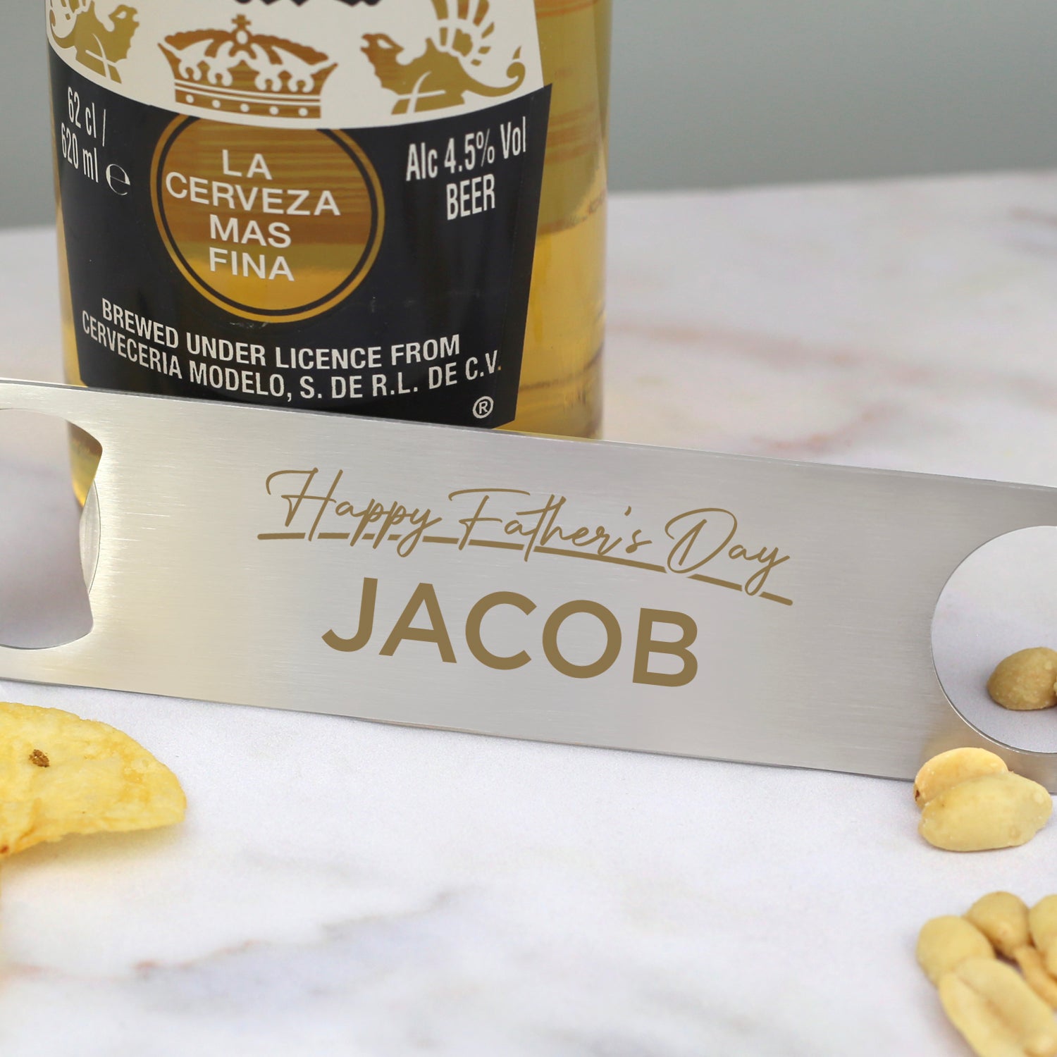 Personalised Happy Father’s Day Silver Bar Blade Bottle Opener - Bar Blades