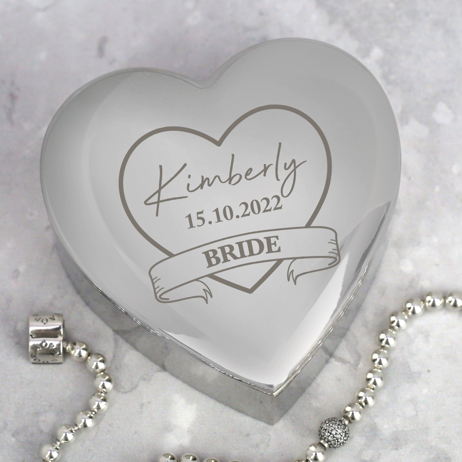 Personalised Bride Wedding Heart Trinket Box - Trinket Box