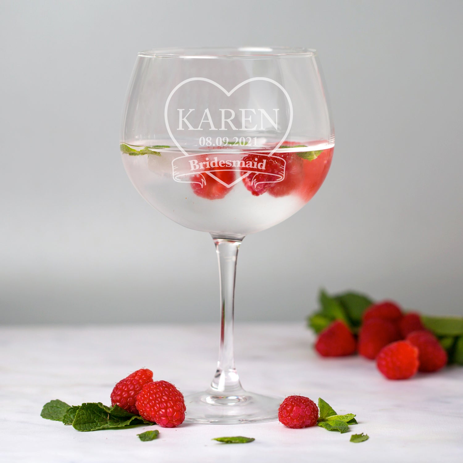 Personalised Bridesmaid Wedding Balloon Gin Glass - Balloon Glass