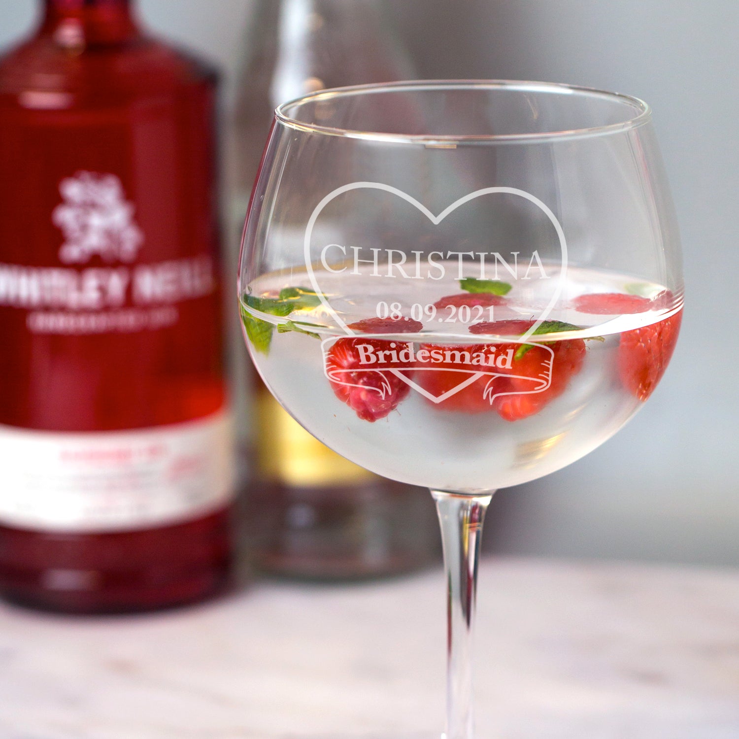 Personalised Bridesmaid Wedding Balloon Gin Glass - Balloon Glass