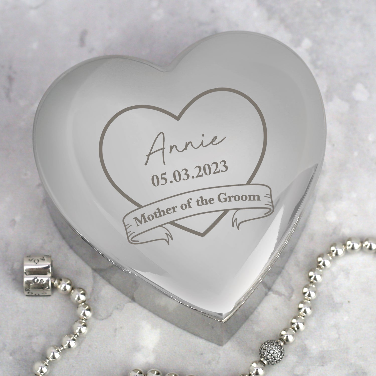Personalised Mother Of The Groom Wedding Heart Trinket Box - Trinket Box